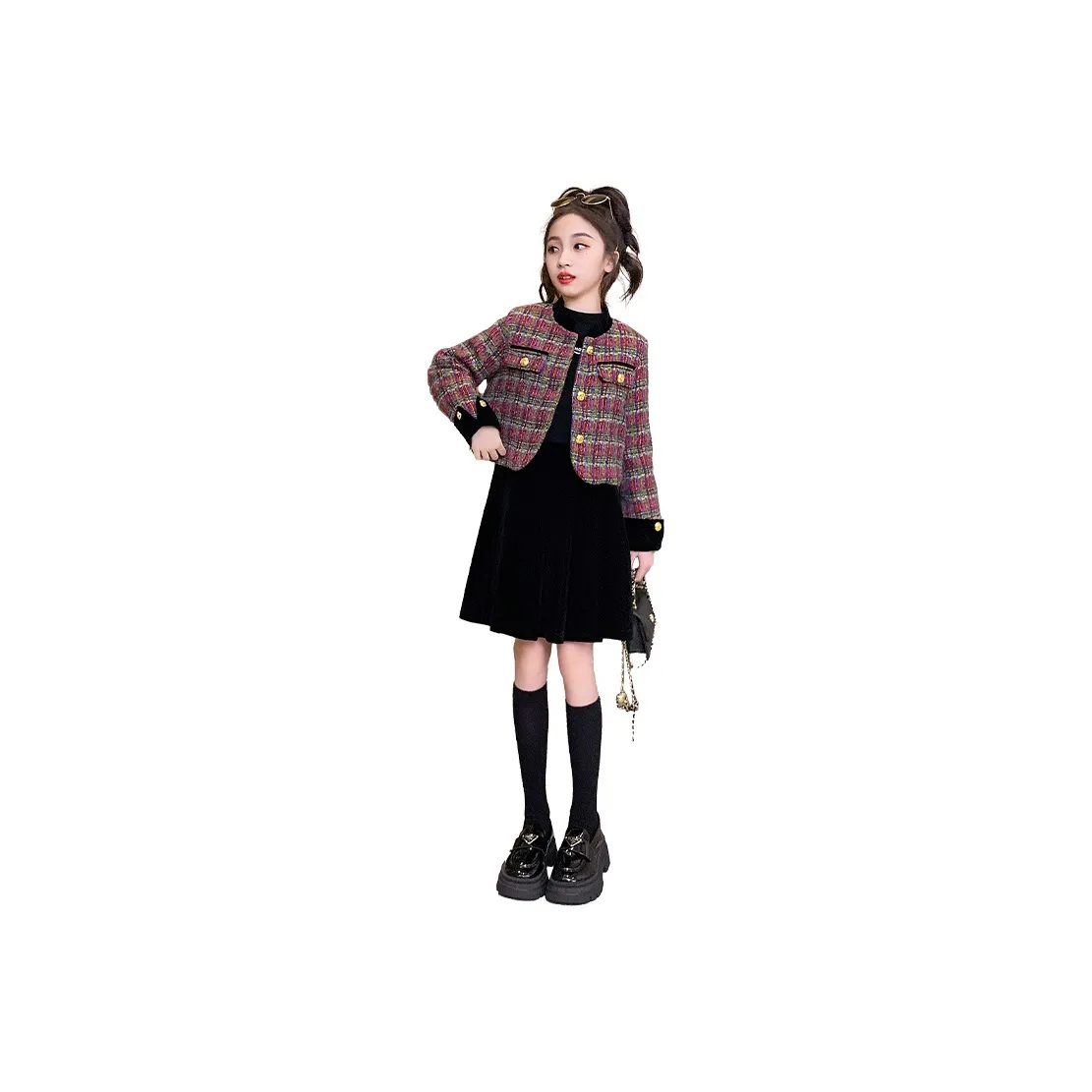 Jiao Ni Фуксия Школьный возраст Комплекты с юбкой