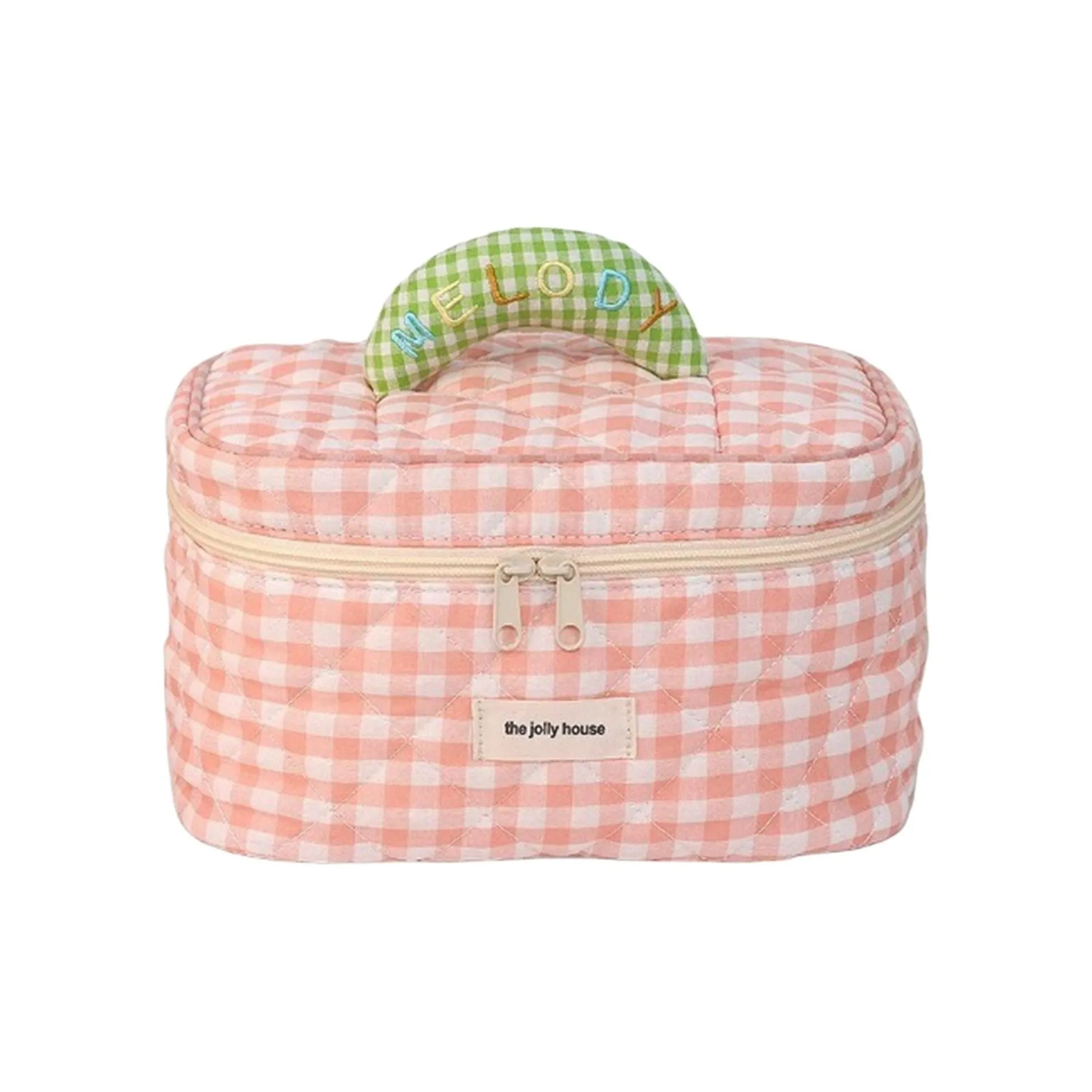 Geanno Клетчатый Makeup Bag Большой объем Хорошо выглядит Милый Портативный Косметика Путешествие Мешок для хранения Дорожные косметички