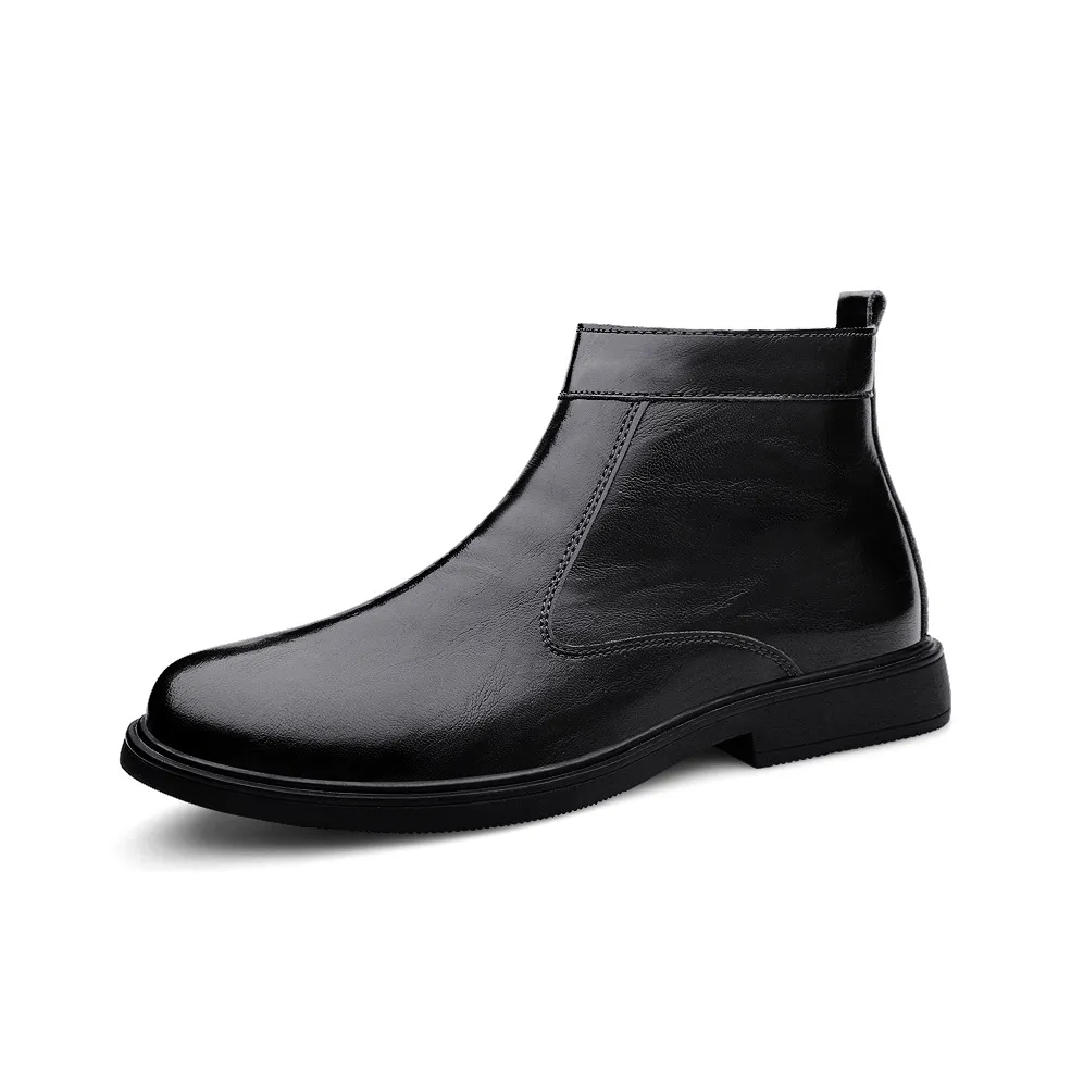 H2 Коровья кожа Деловой повседневный стиль Винтаж Классическая мужская обувь Челси Мужская