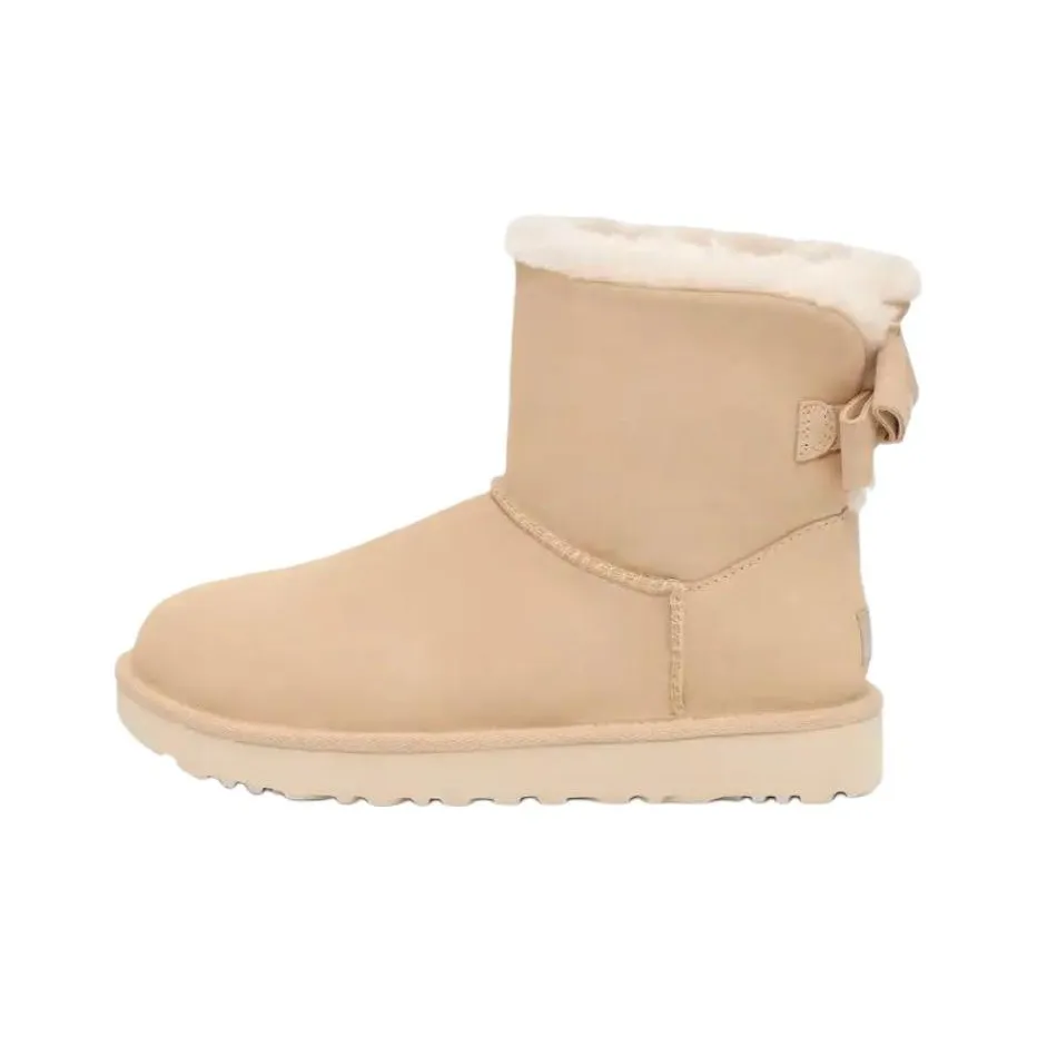 UGG Mini Bailey Bow Thermal Snow Boots Женские Бежевые