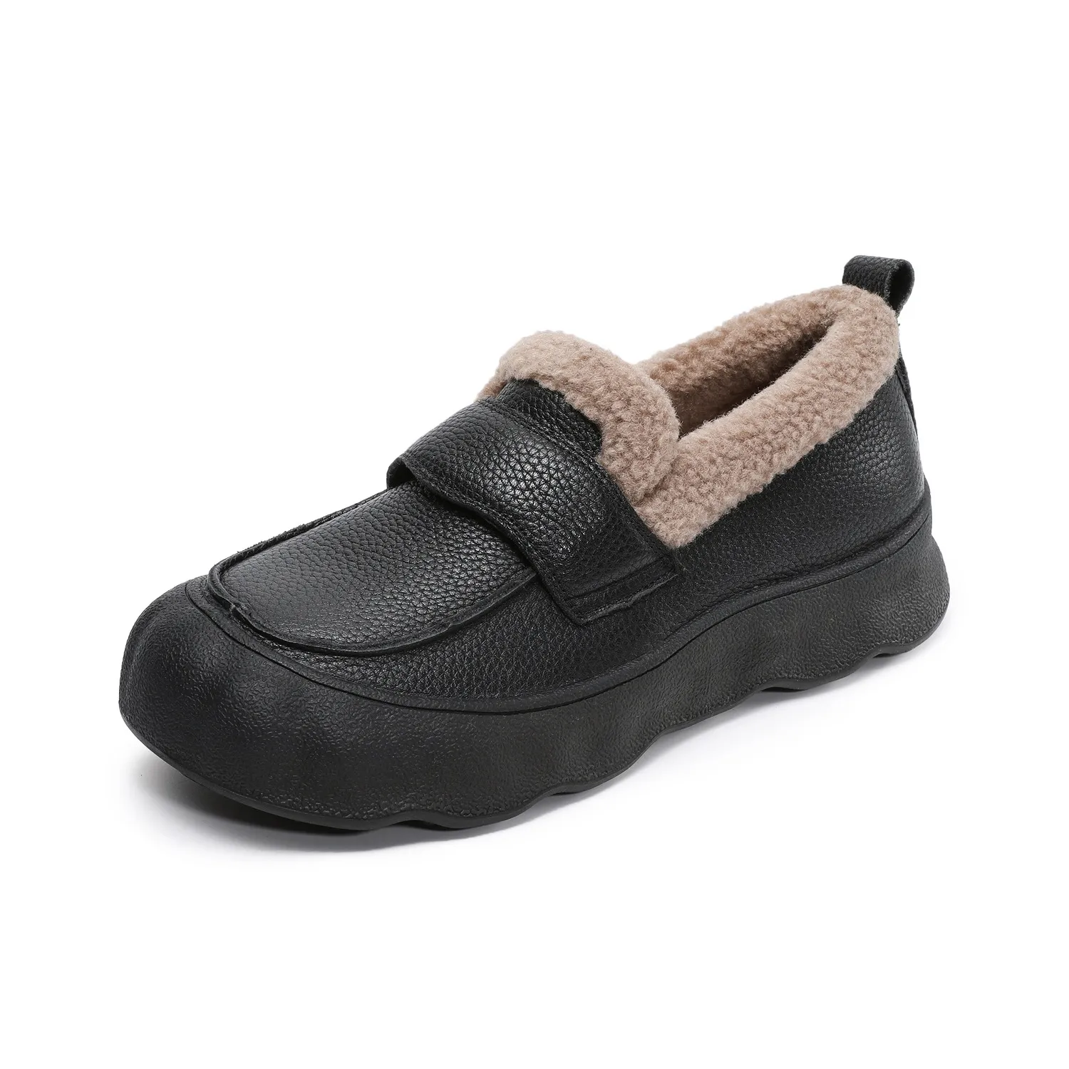 H2 Твердая коровья кожа Флис с подкладкой Термическая Женская обувь Лоферы Женские
