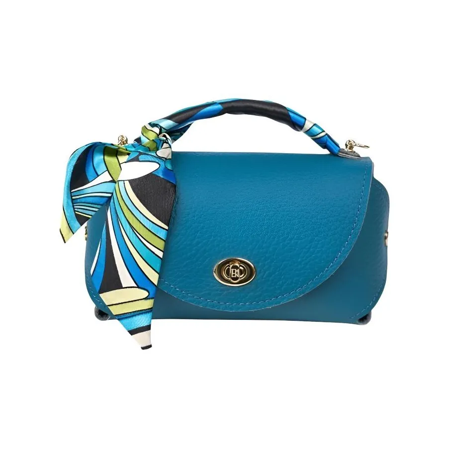 THCN Натуральная кожа текстура галька кожа сумка средний размер женский синий