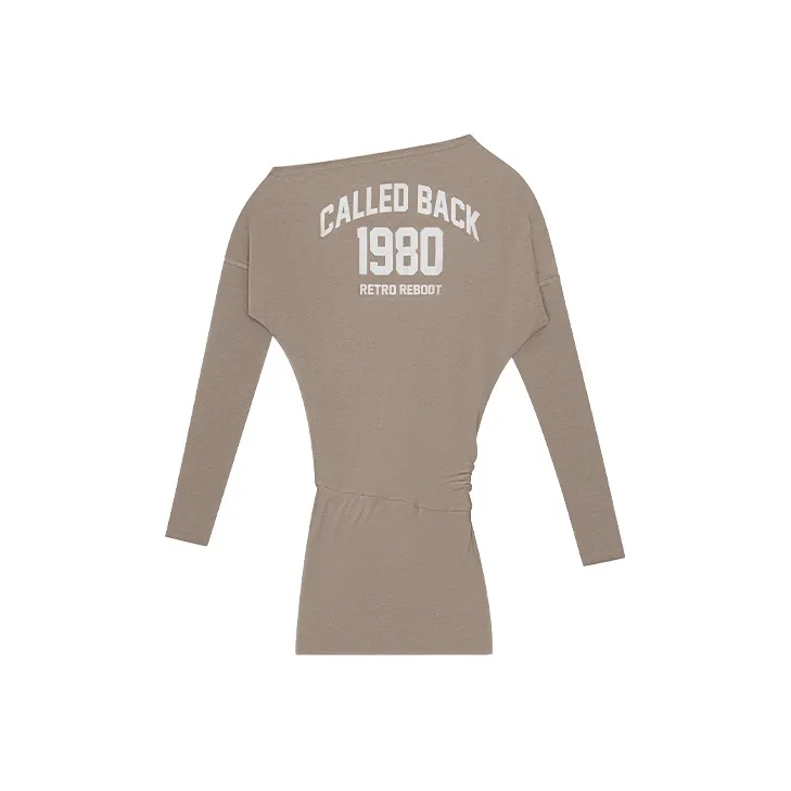 CALLED BACK Коричневый Женские Длинные Платья с Длинными Рукавами