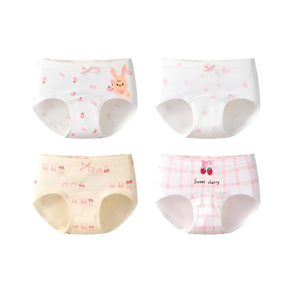 Хлопок 4 пачки Белый+Экрю+Абрикос+Розовый Kids Трусы