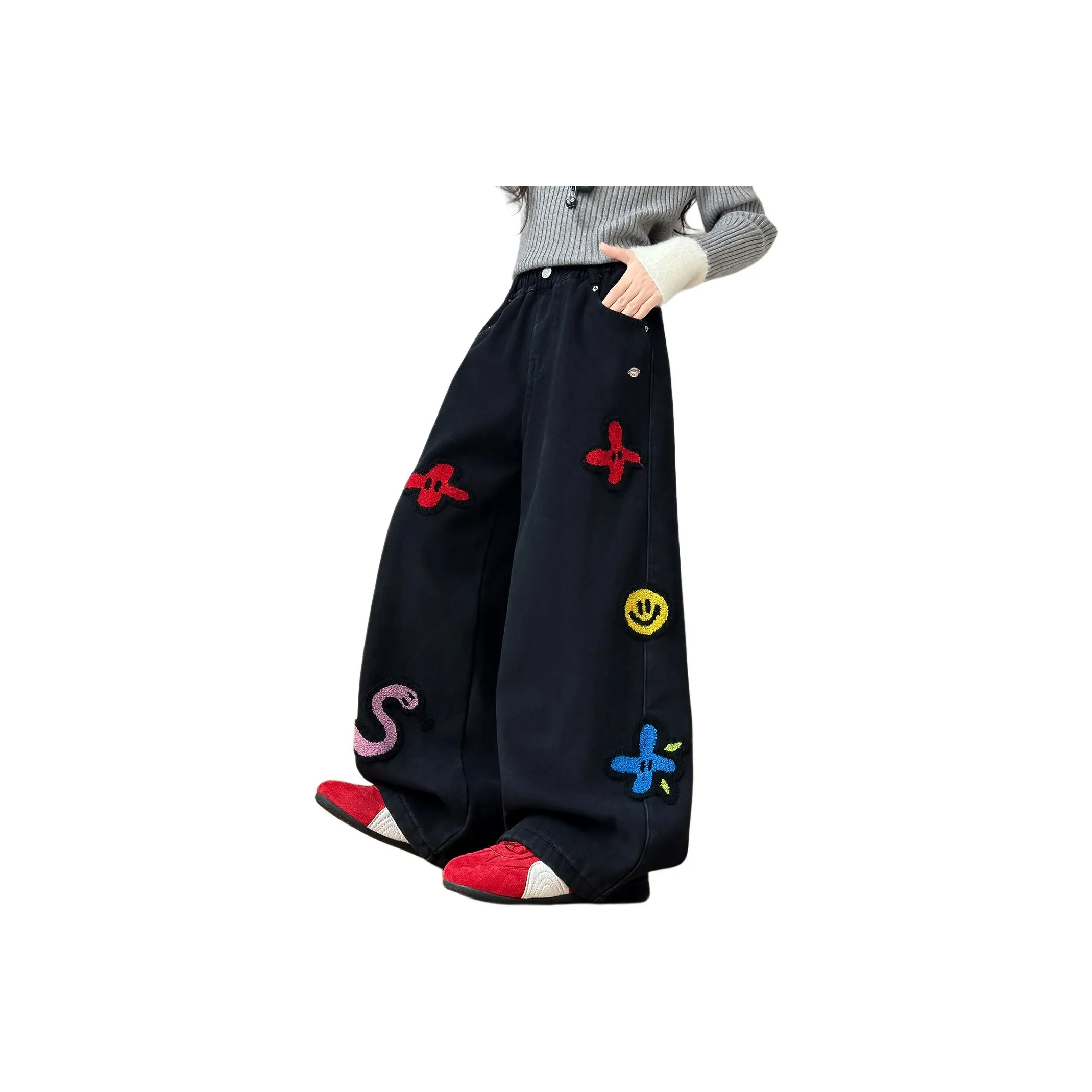 Teddy's Collection Цвет изображения Флисовые подкладочные штаны Школьный возраст Джинсы