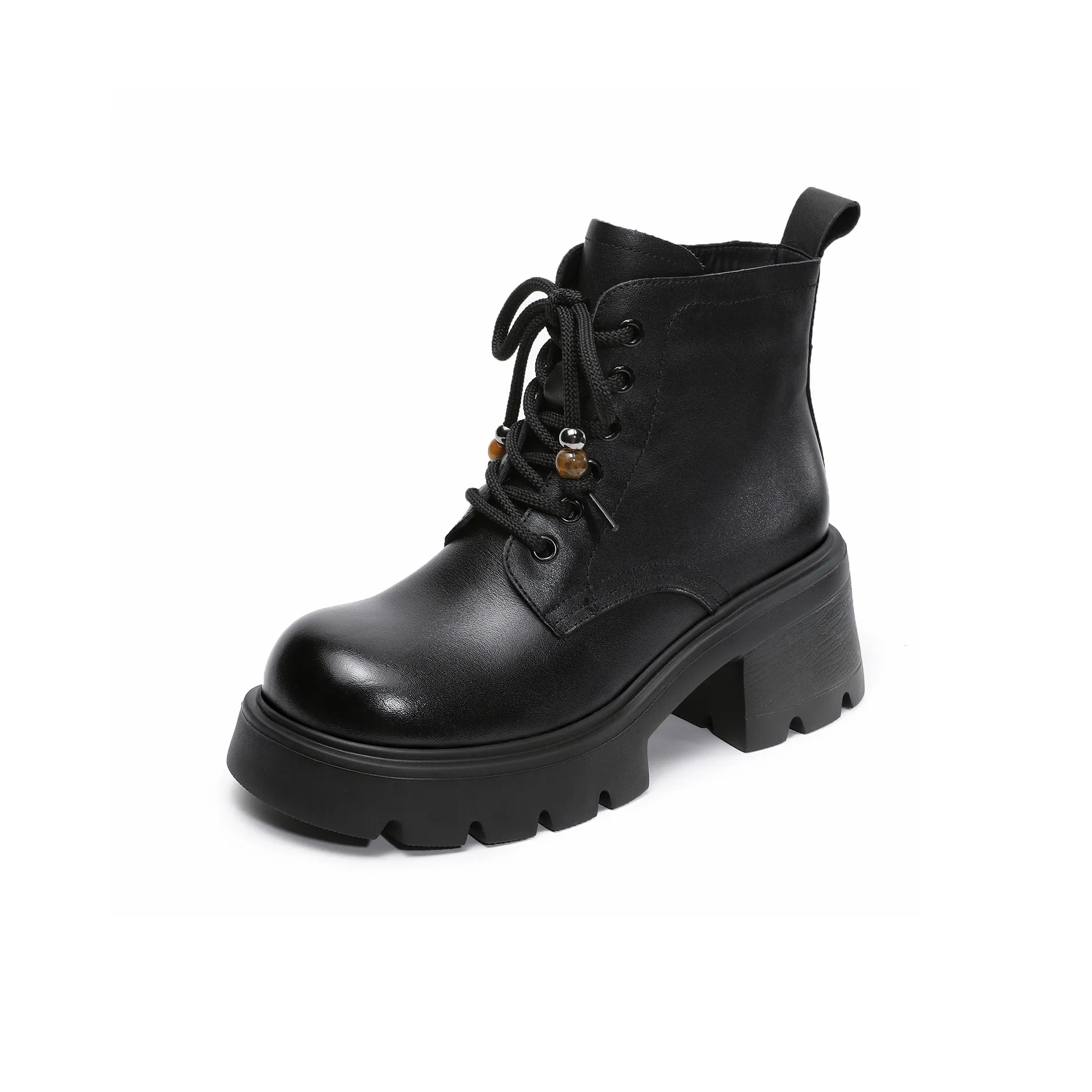 H2 Лицевая коровья кожа Роскошь Дизайн Британский стиль Женская обувь Мартин Boot Женские