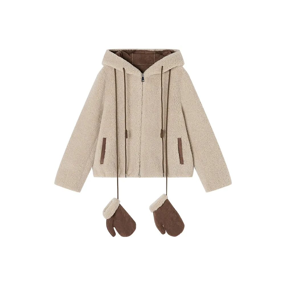 XIANGYING Бежево-желтый Женские меховые изделия