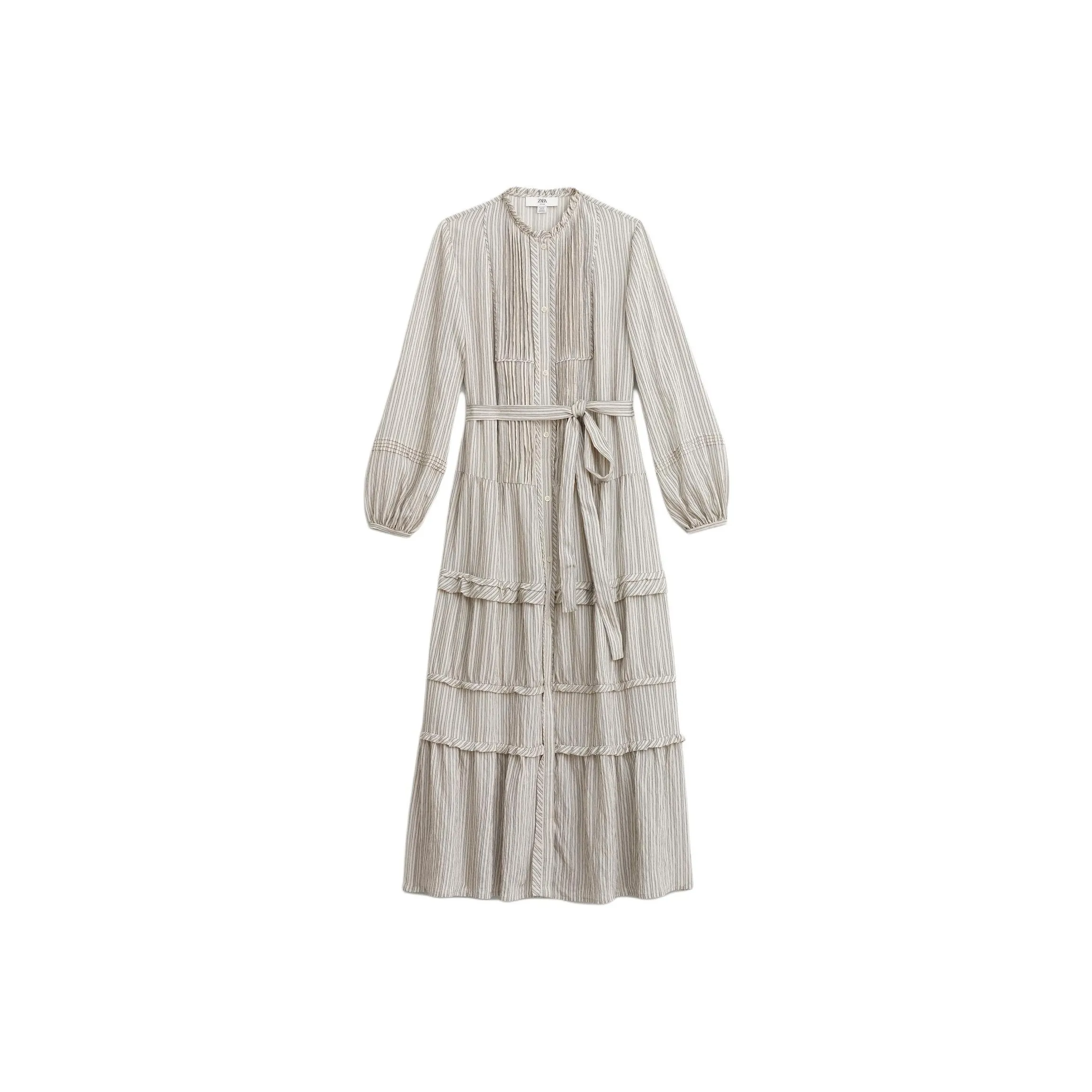 ZARA Ограниченная серия Длинное платье с длинными рукавами Женское