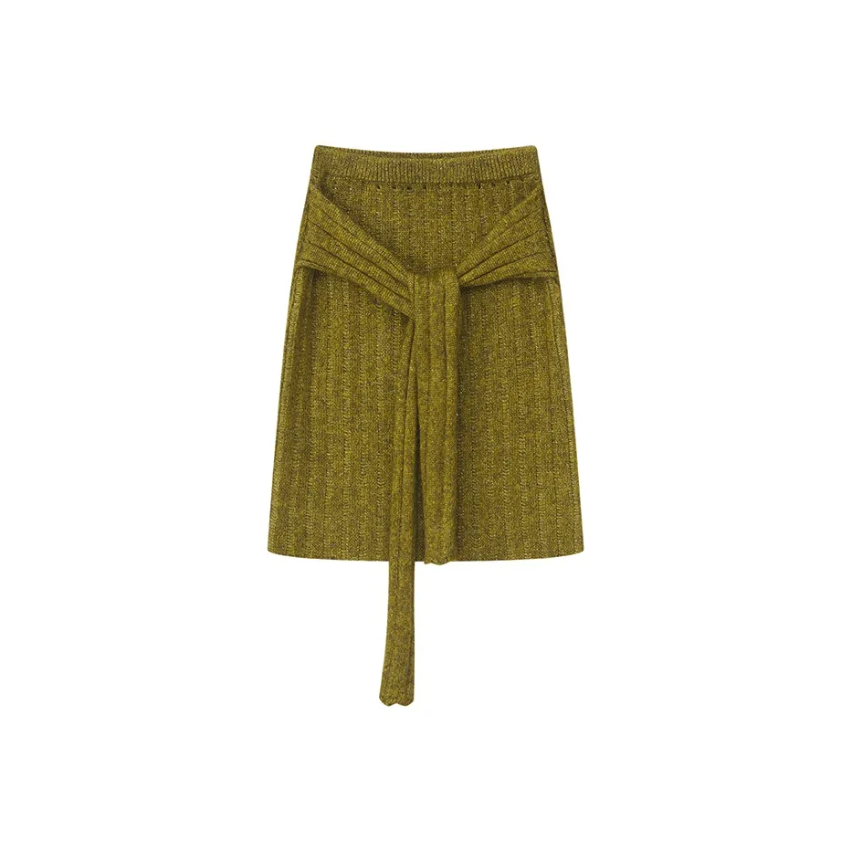 Ouyang Женские вязаные длинные юбки