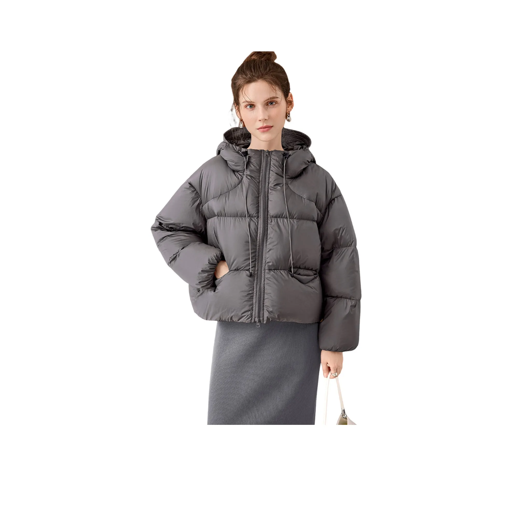 TOUCH Пуховик Женский Темно-Серый