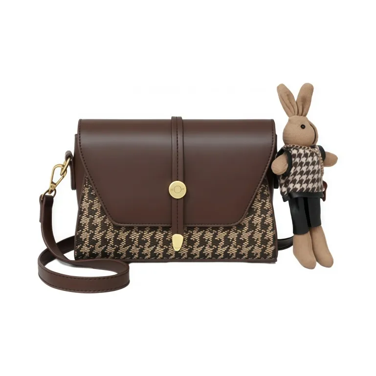 Younger Song Синтетическая кожа текстиль Mosaic Сумка через плечо Женская Кофейная