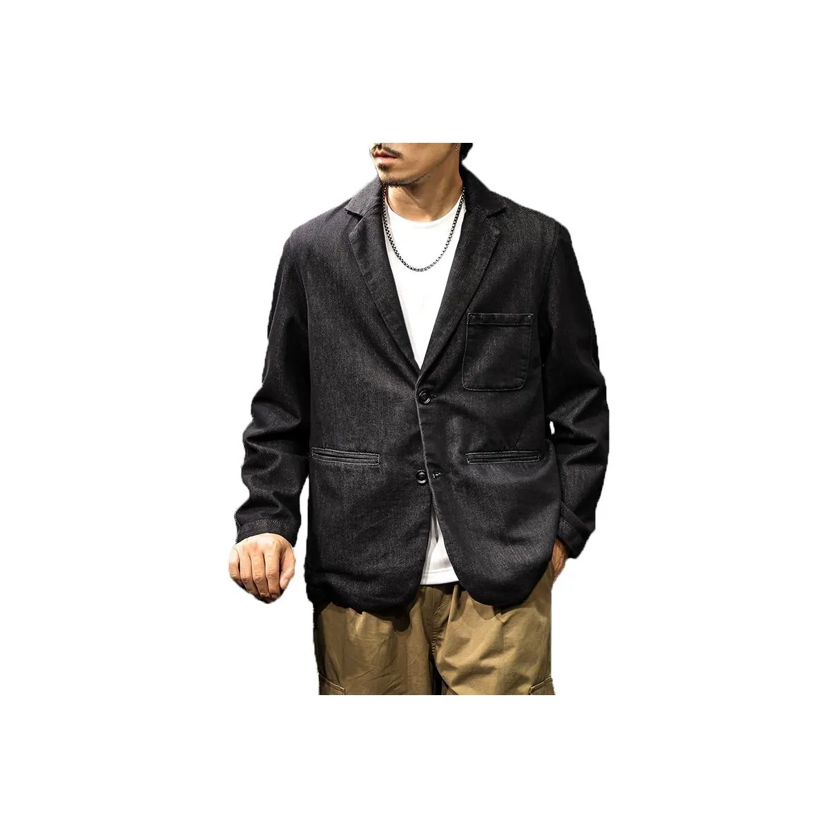 LUJIEBANG Синий Черный Мужской Деловой Костюм