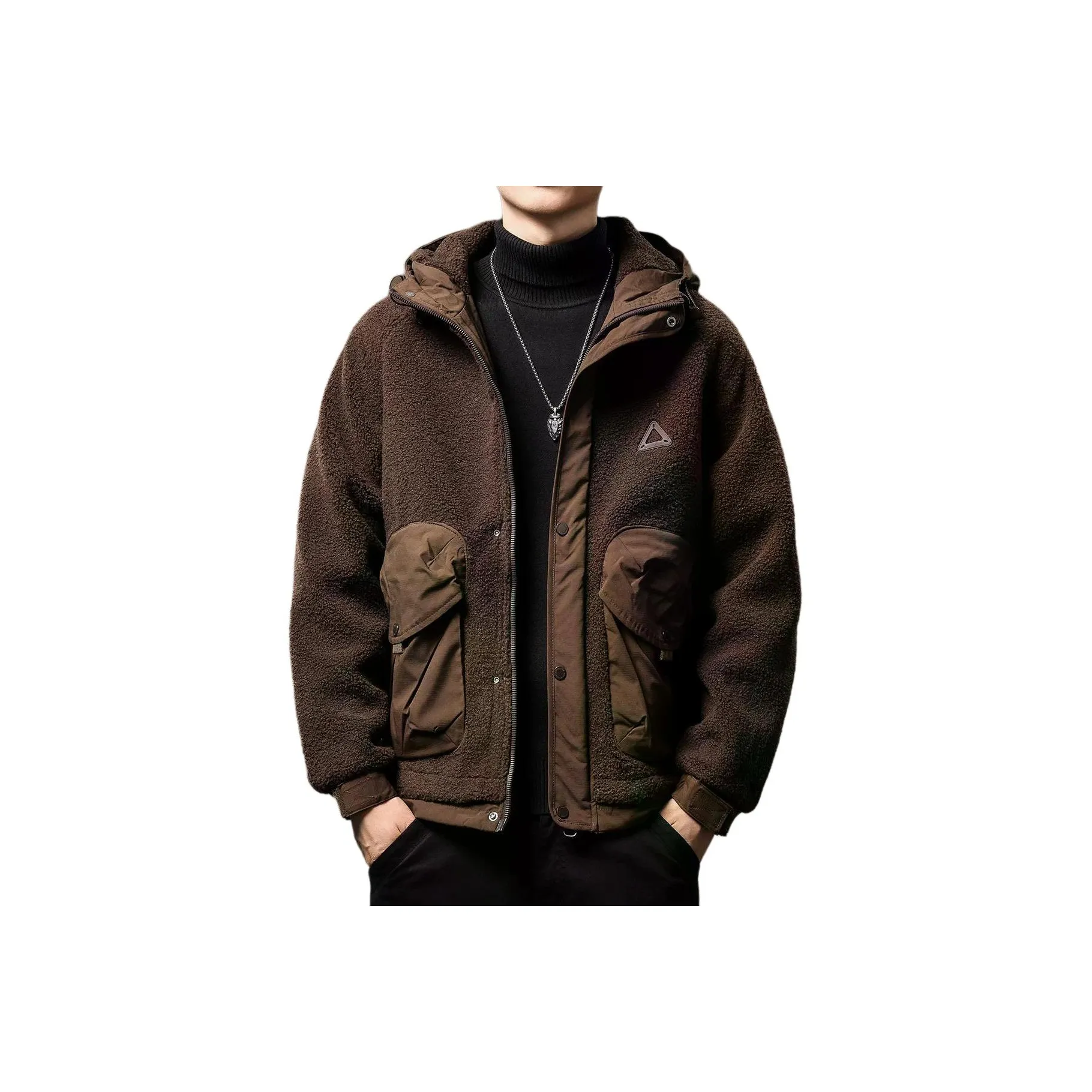 GUISE Осенний Зимний Бархат Feel Пальто Свободный крой Унисекс