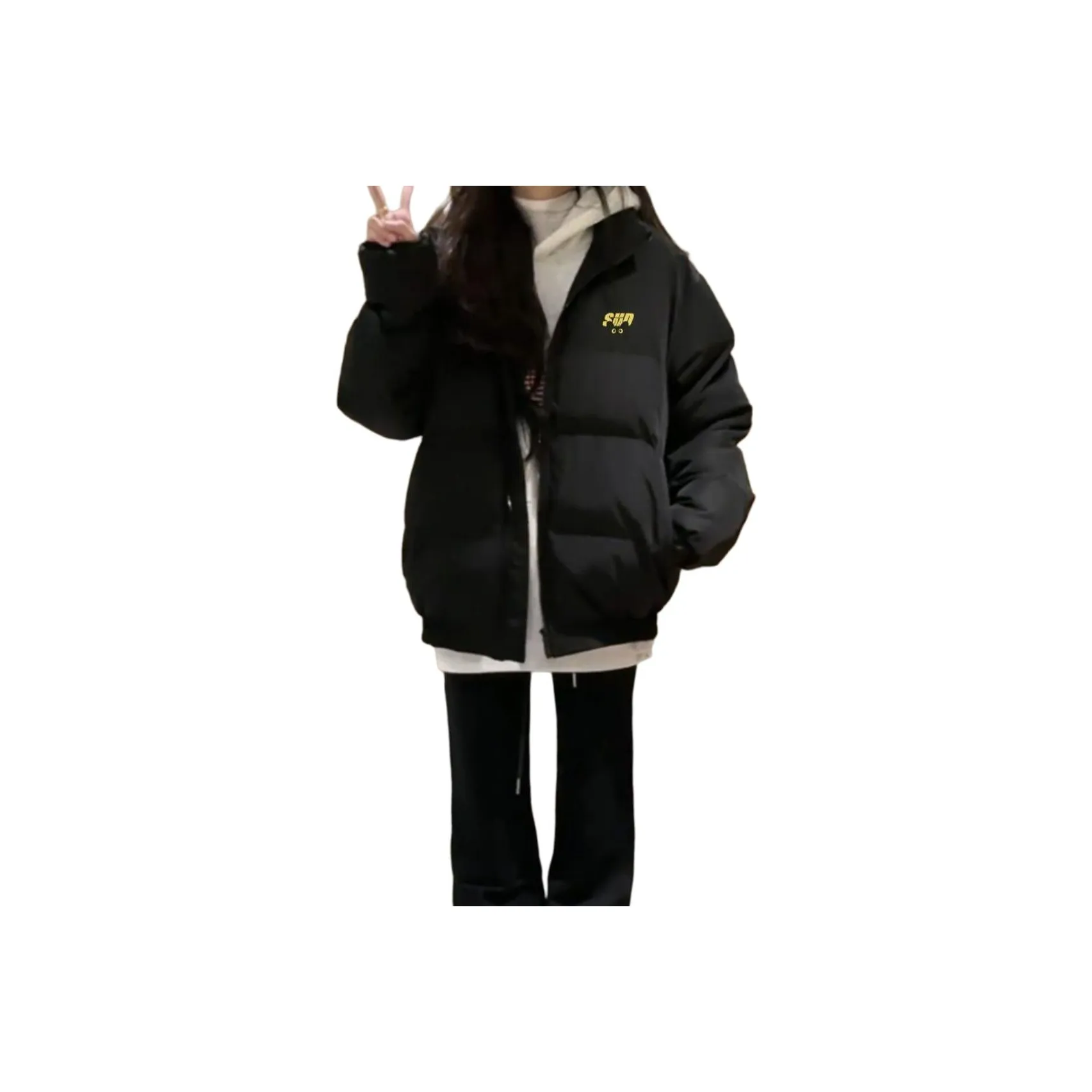 YICHEN Черный хлопковый пуховик высокого качества Женский пуховик (пуховая куртка)