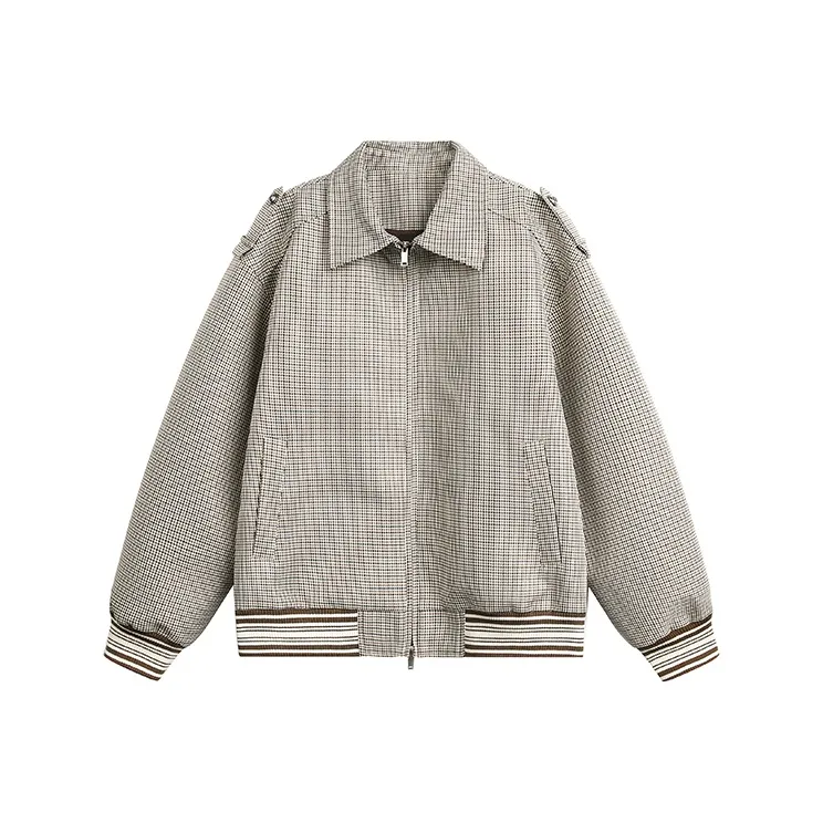 SONGXIER Кофейный Гусиная лапка Унисекс Куртки