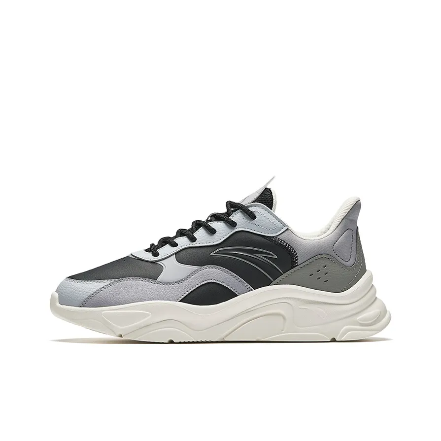 ANTA Little Millennium Износостойкий Дышащий Низкий Топ Casual Мужской Черный Серый