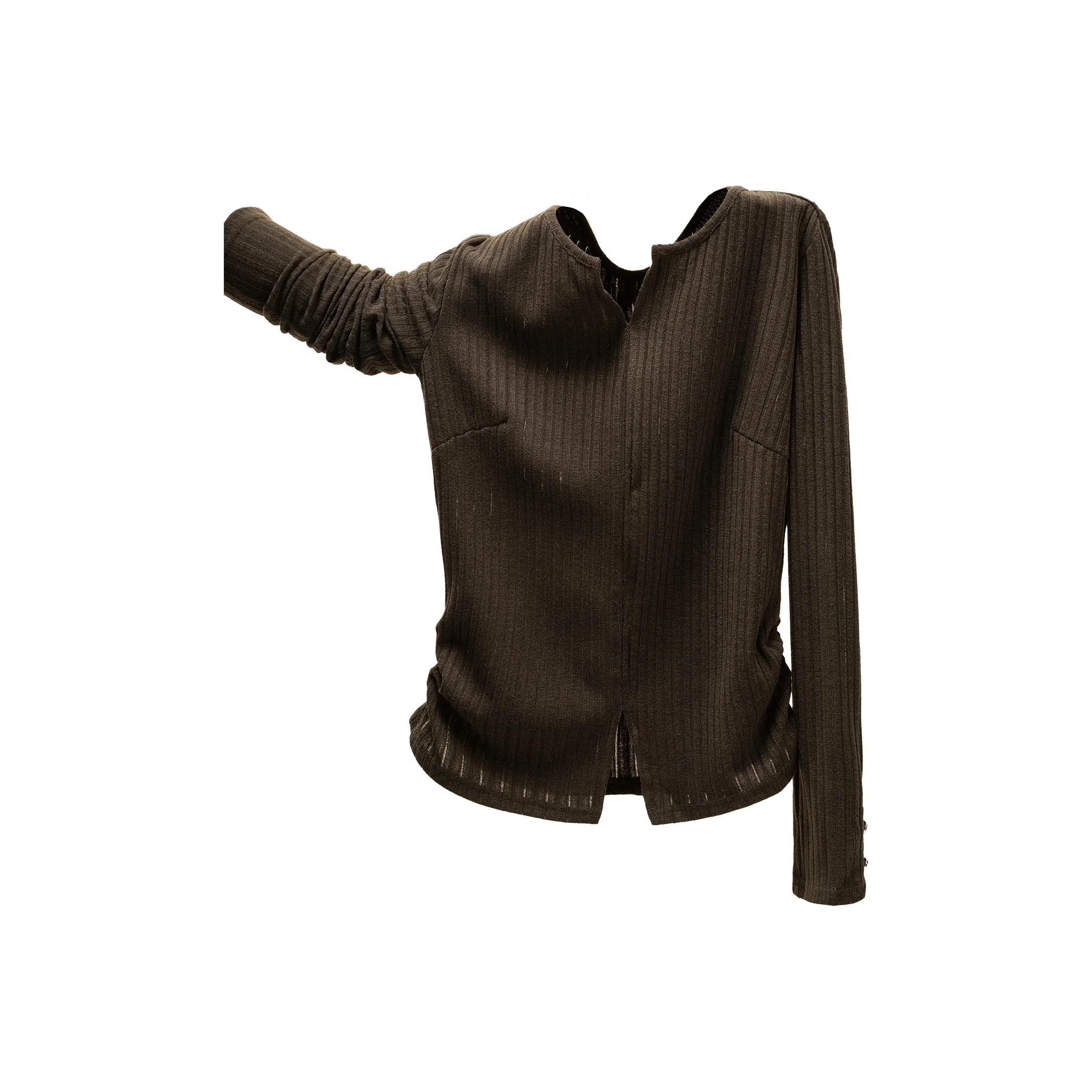 SIBAISHE Темный кофейный женский трикотаж