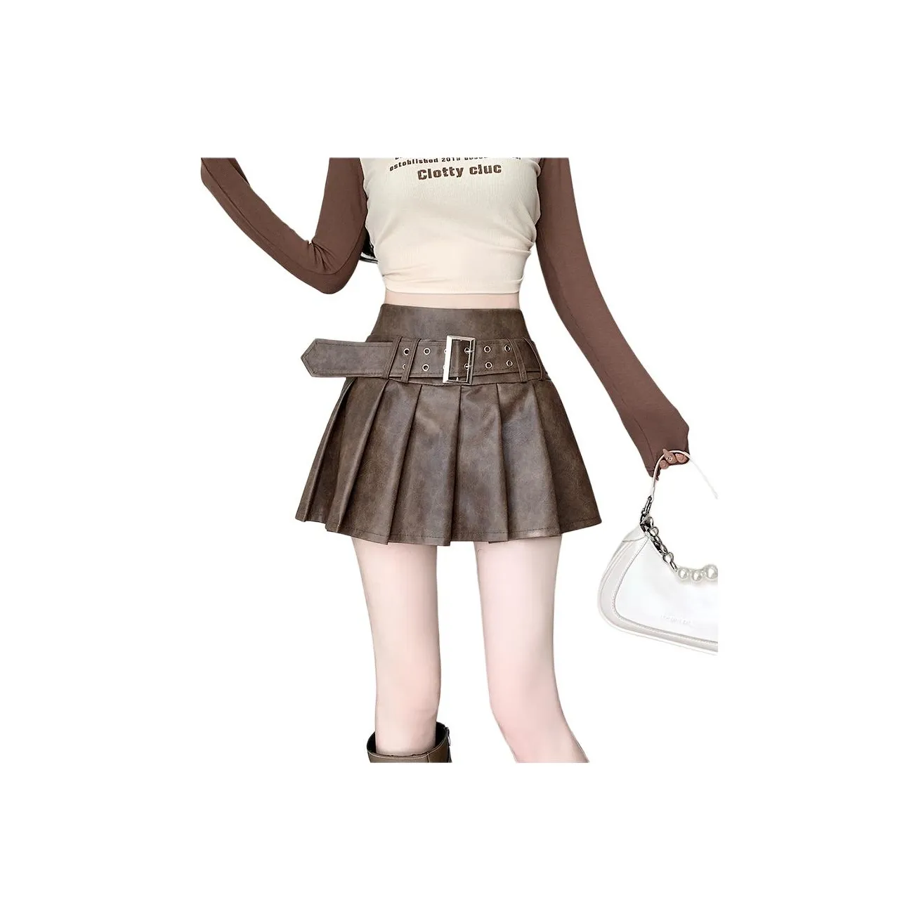 Flowers in water Кожаные короткие юбки Женские