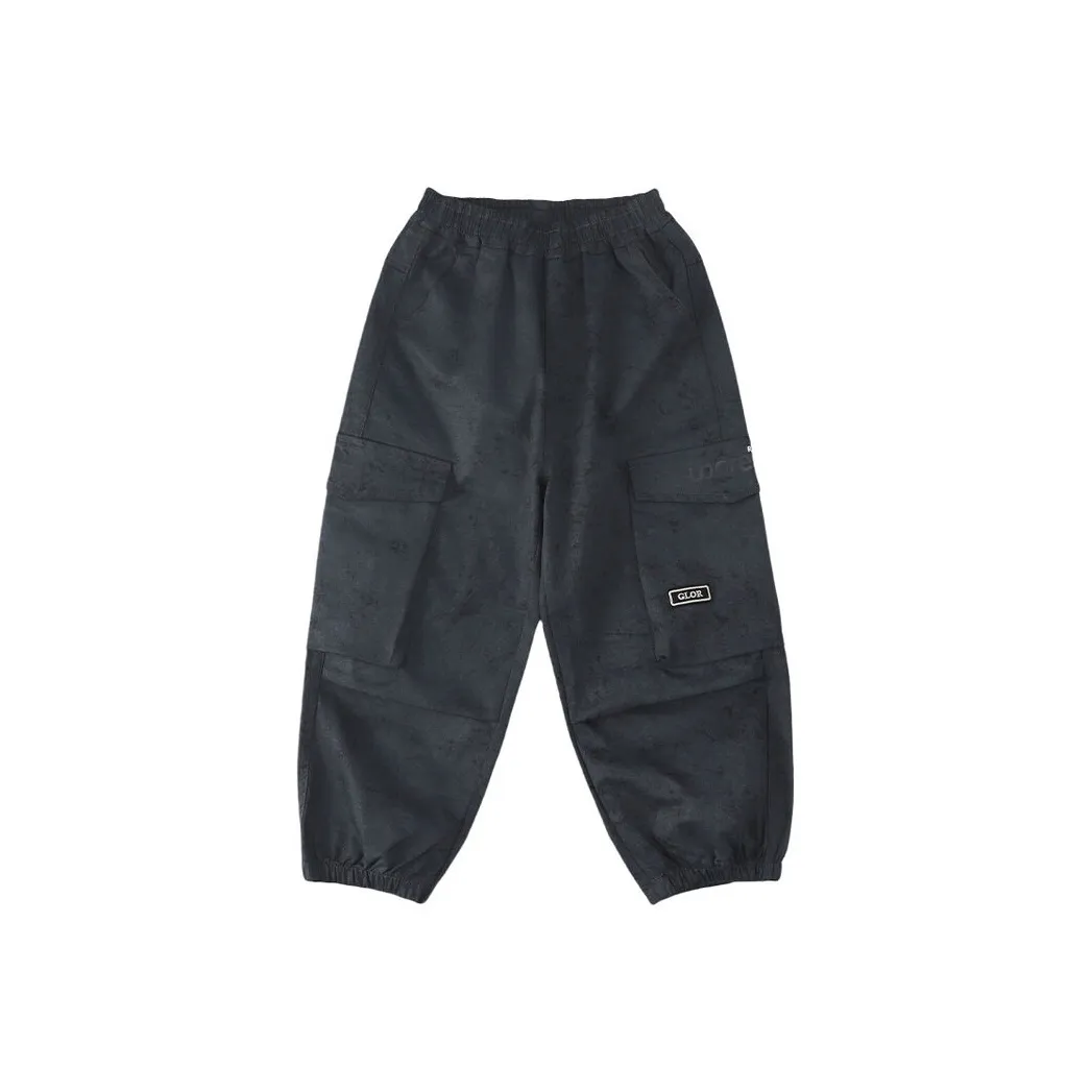 MUQINGQING Черные флисовые детские карго-брюки с подкладкой