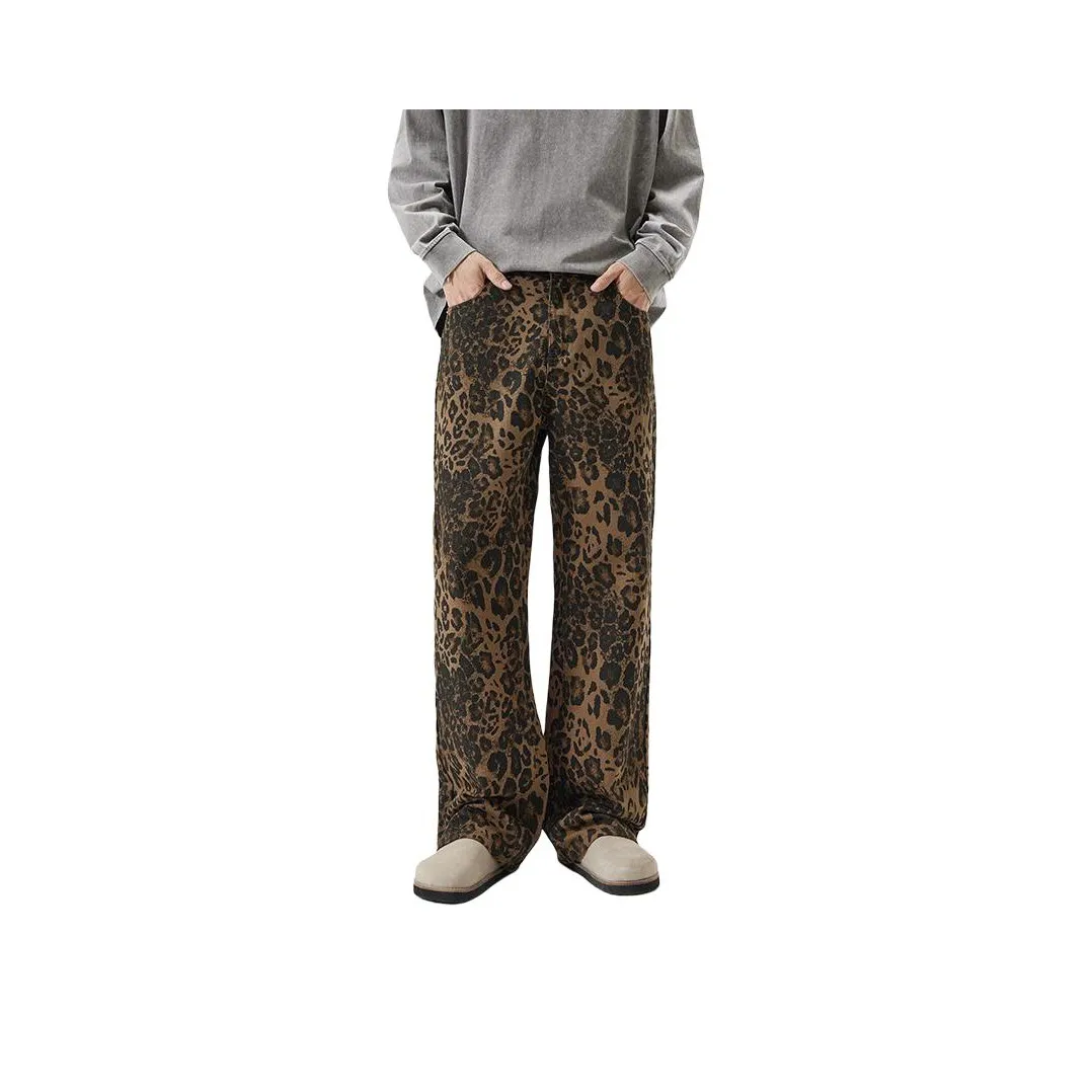 ROBINHOOD Леопардовый принт Унисекс Джинсы