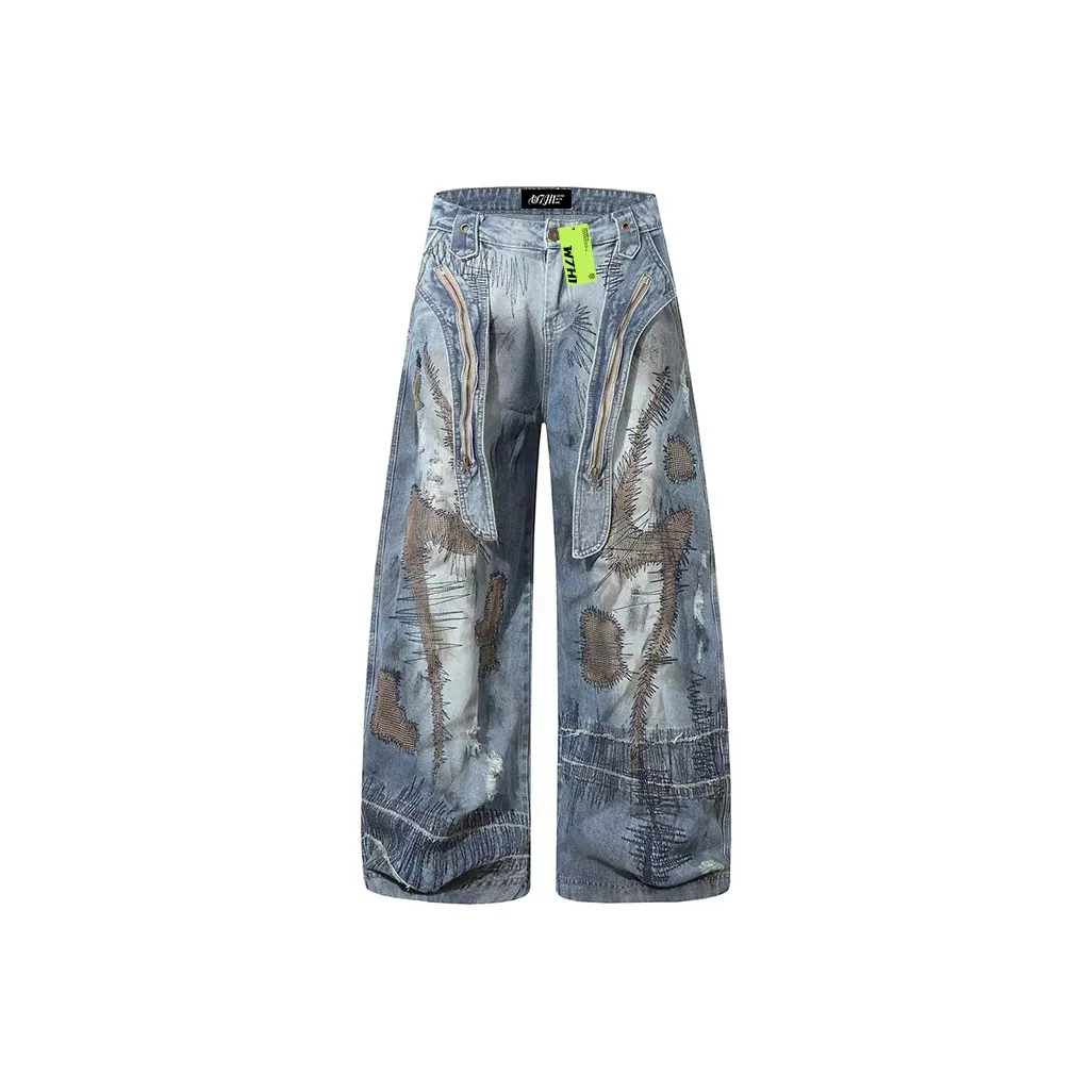 W7H1 Синий Унисекс Джинсы