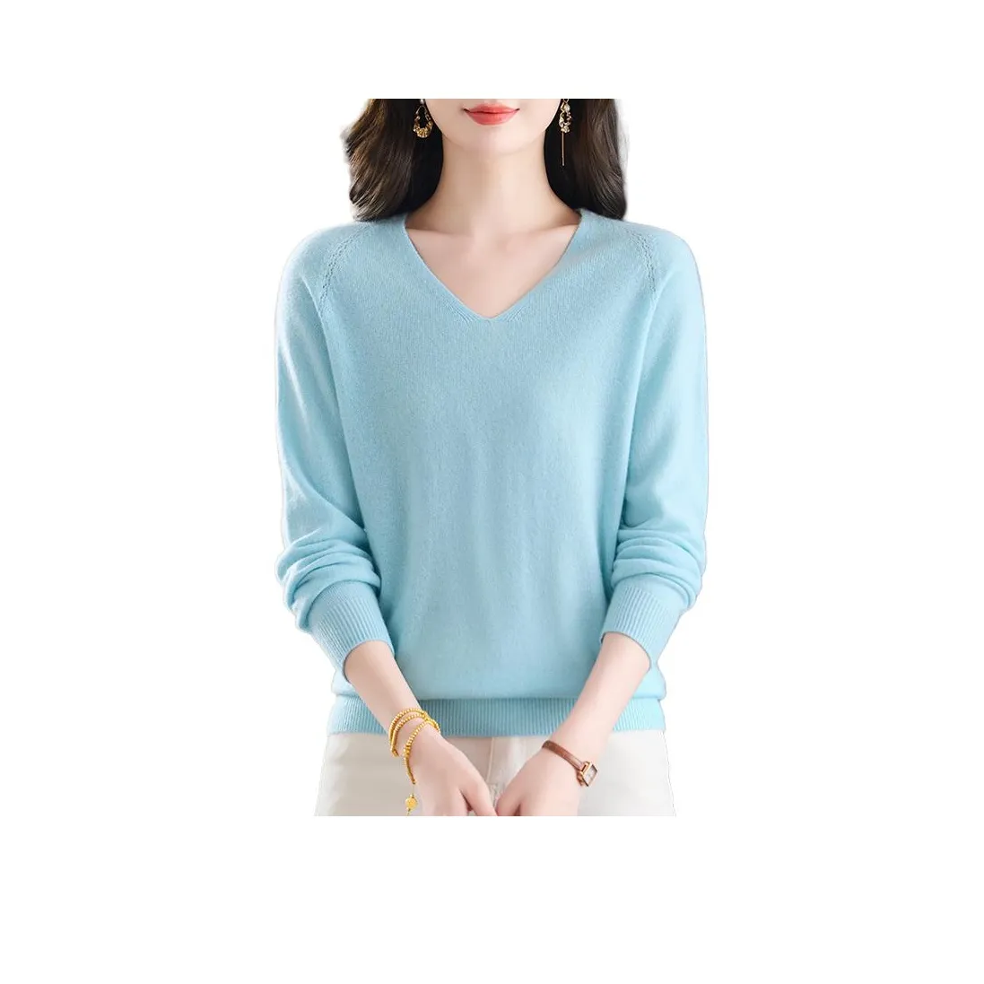 H YXIANG Кашемир Свитер Женские