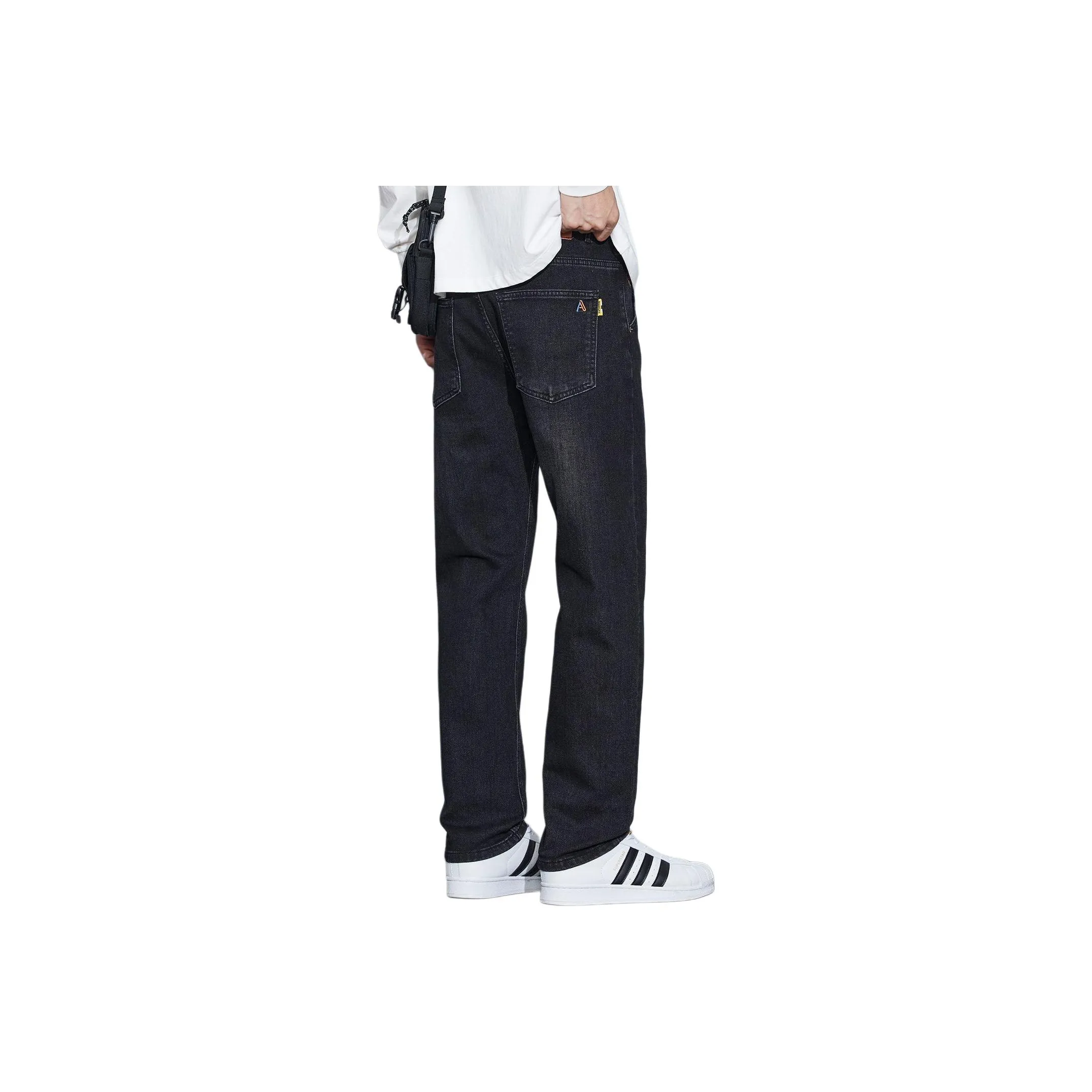 CHAORENBANG Черный [Стандартный] Мужские Джинсы