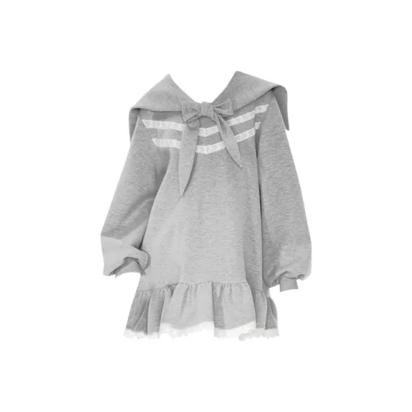 UYH Серый Женские Длинные Платья с Длинными Рукавами