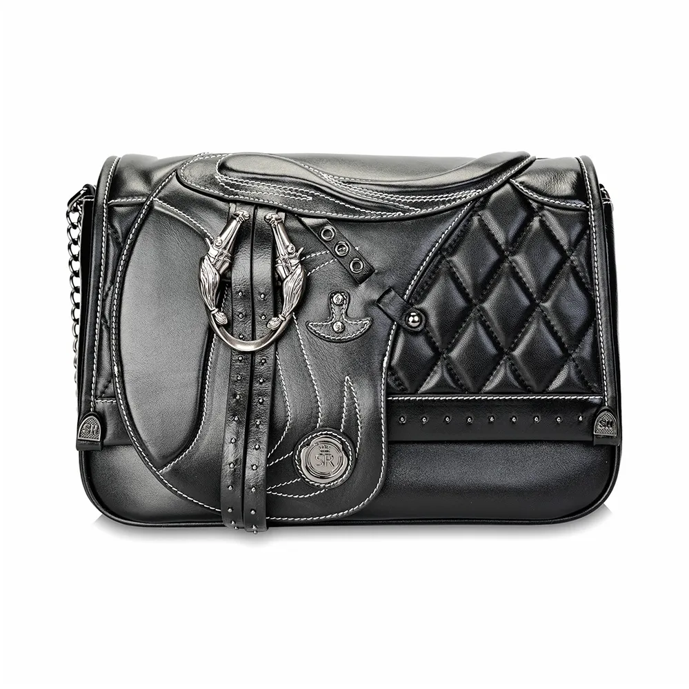 Anthracene Микрофибра с Натуральной Кожей Сумка через плечо Сумка на плечо Женская Черная