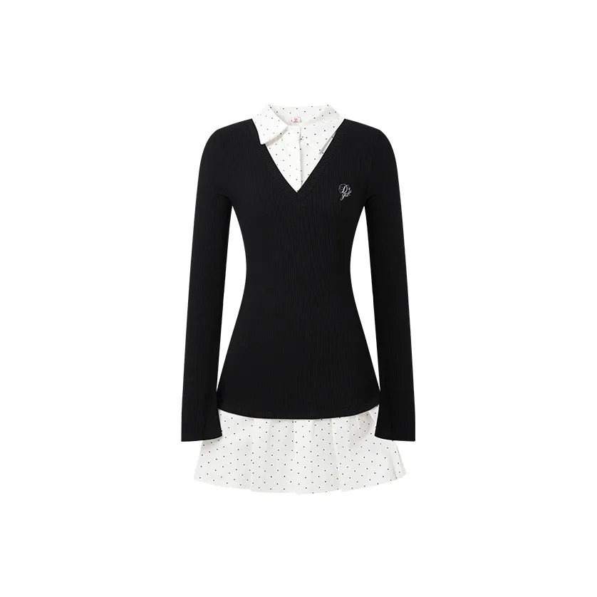 DGOLD Гороховый узор Плиссированная юбка Женская