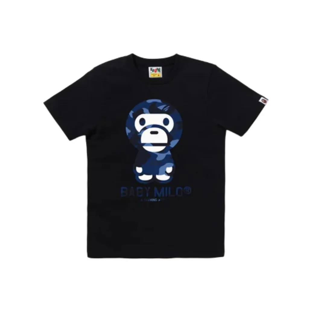 A BATHING APE Камуфляж Мультяшный Little Обезьяна Короткий Рукав Т-Рубашка Женская