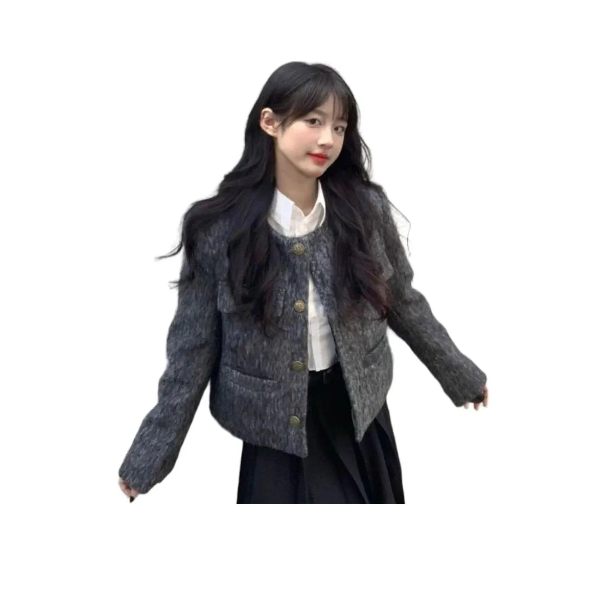 LANGQING Темно-серый Бесплатная доставка с брендированным наклейкой Женское пальто