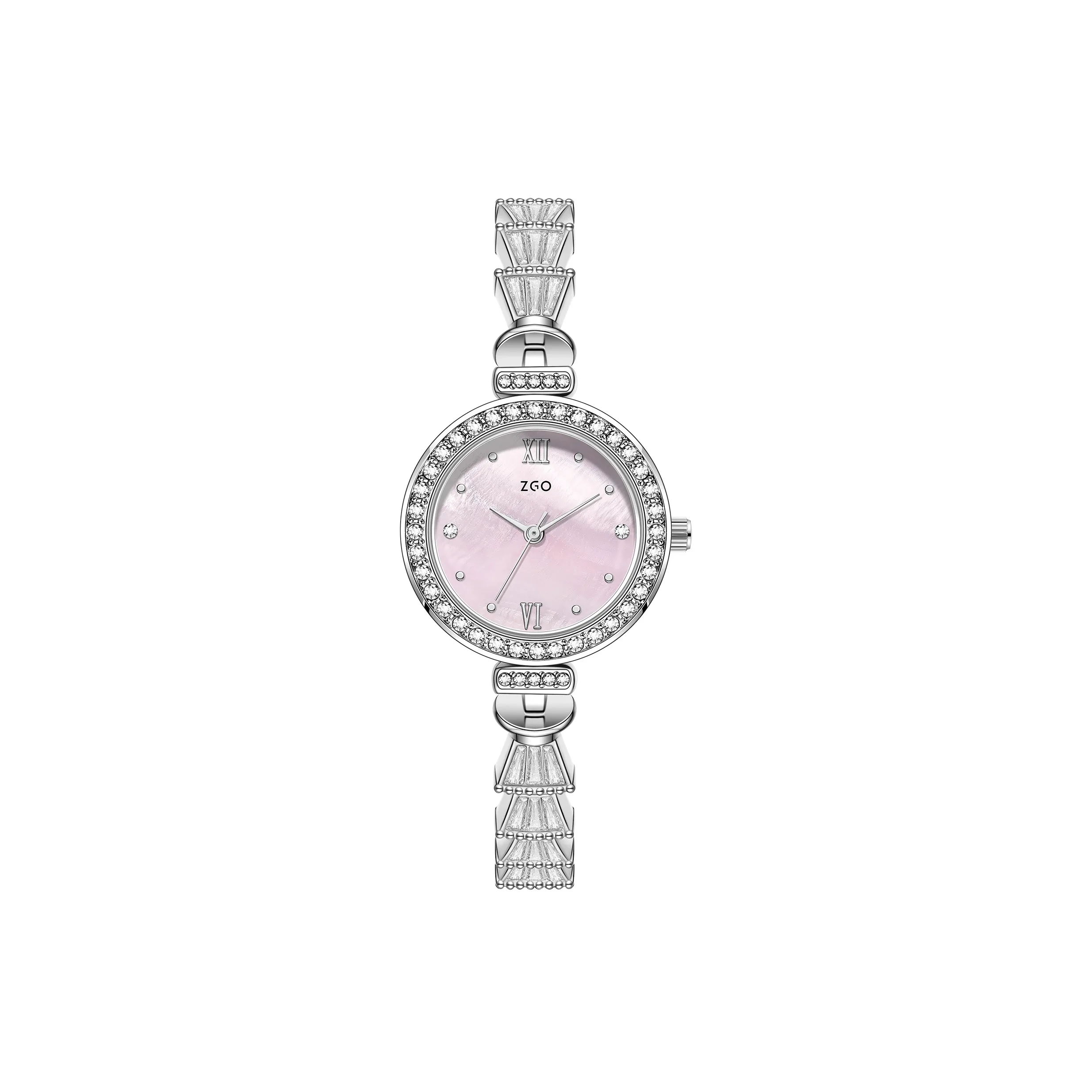 Zgo Mermaid Кварцевый механизм Сплав Ремешок Часы Женские Розовый Циферблат