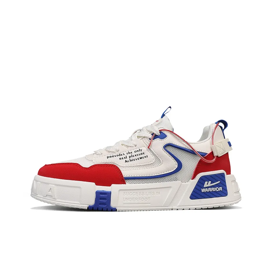 Warrior Покрытие против скольжения устойчивый к истиранию и поддержка баланса низкий верх кроссовки для скейтбординга мужские бежевый красный синий