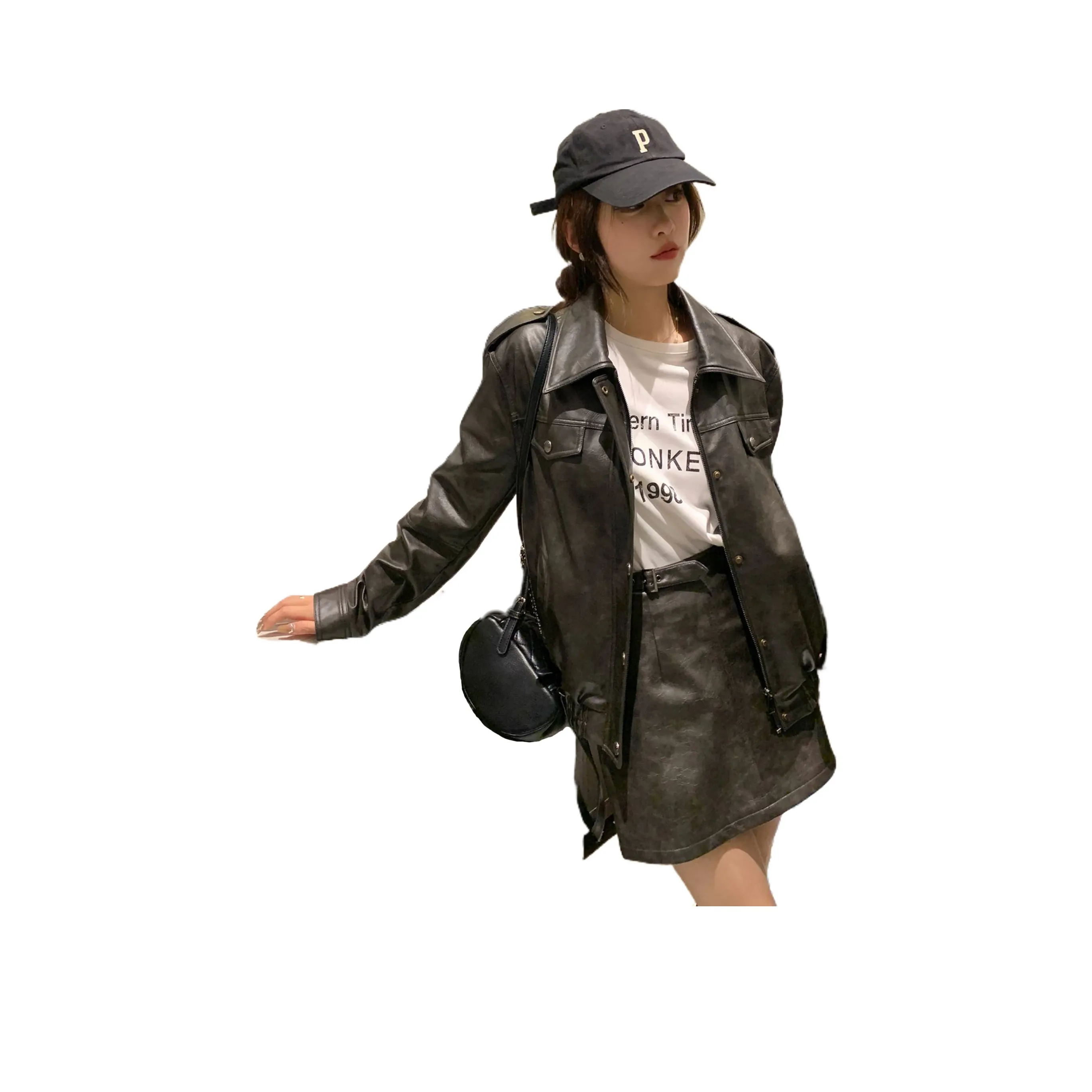 Lan Miao кожаная куртка женская