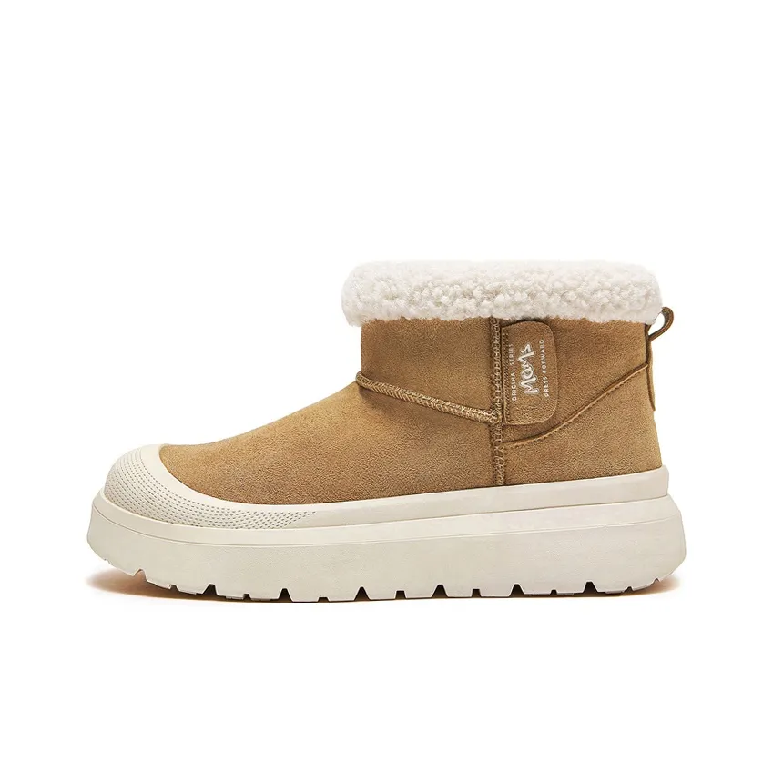 OUBT Мода Винтаж Широкий крой Ботильоны Коровья замша Натуральная кожа Короткий Сноубутсы Унисекс