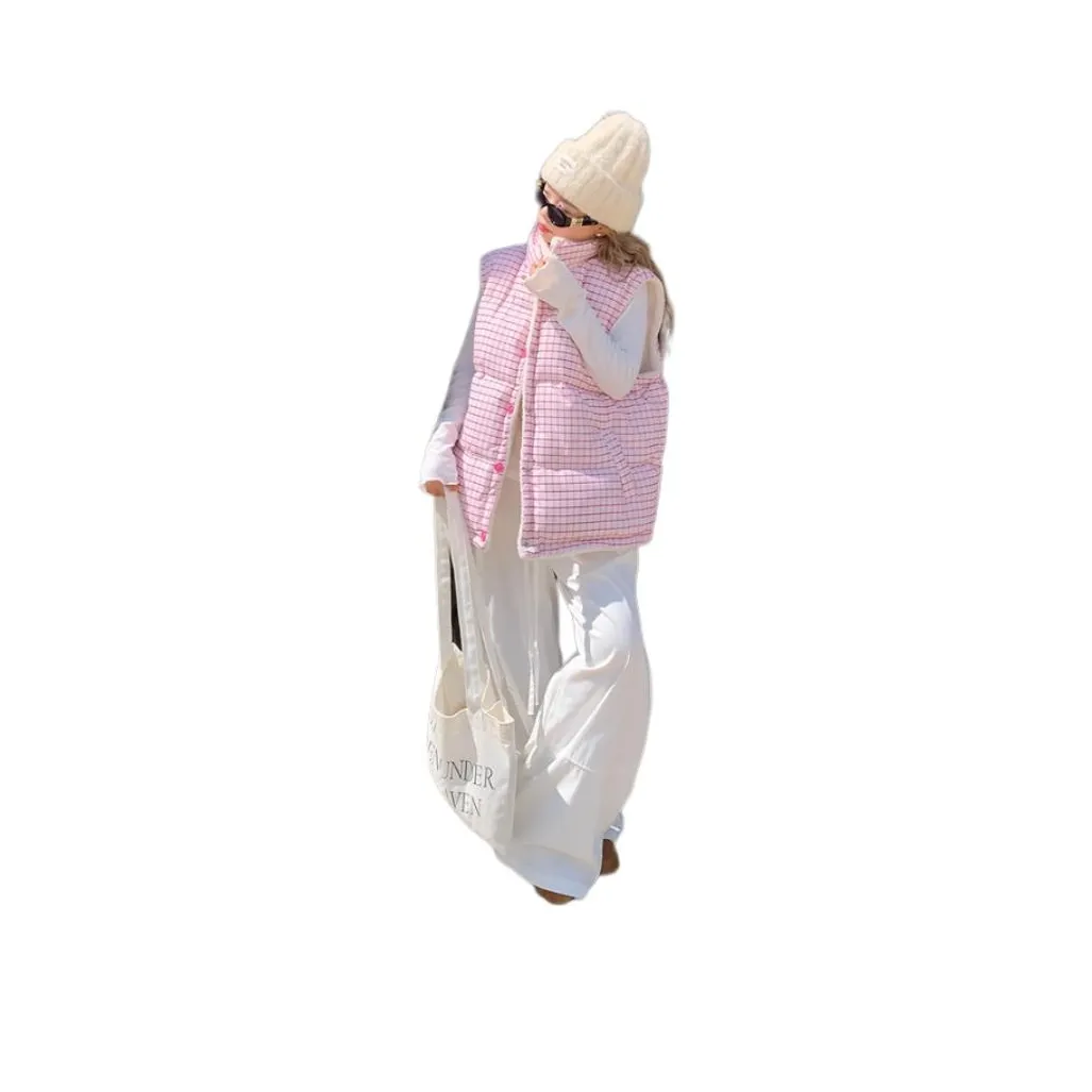 LAKESI Розовый Клетчатый Двусторонний Женский Жилеты