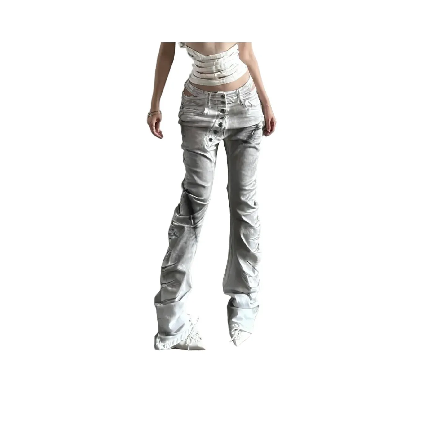 PAZZO Белый Женские Джинсы