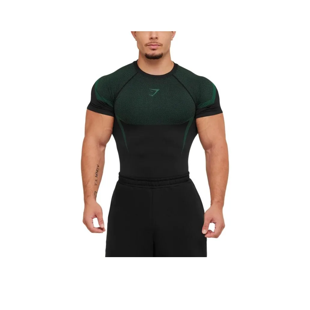 GYMSHARK Черный Lift Зеленый Мужская T-рубашка
