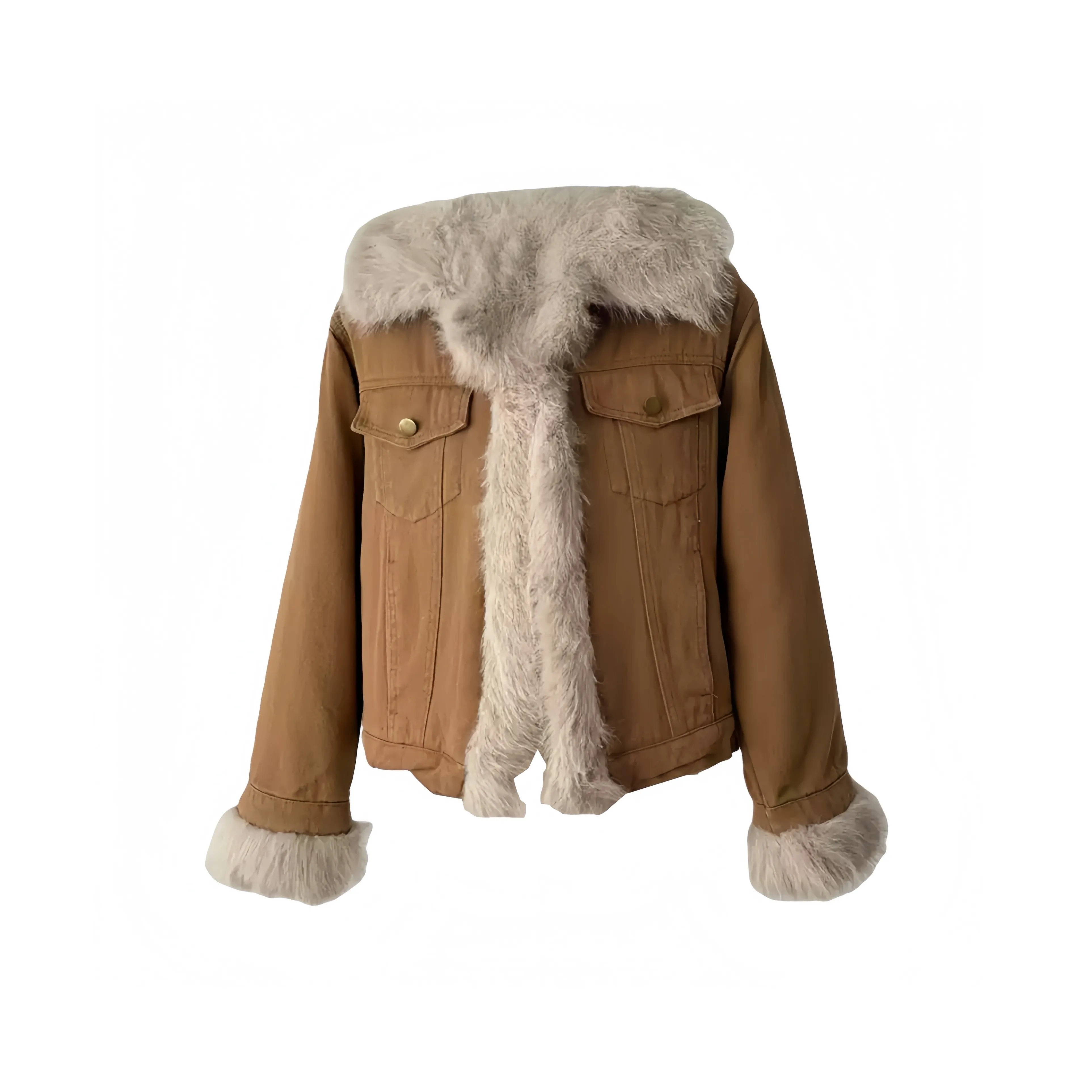 YGPRW Коричневый Женские Бархатные Куртки