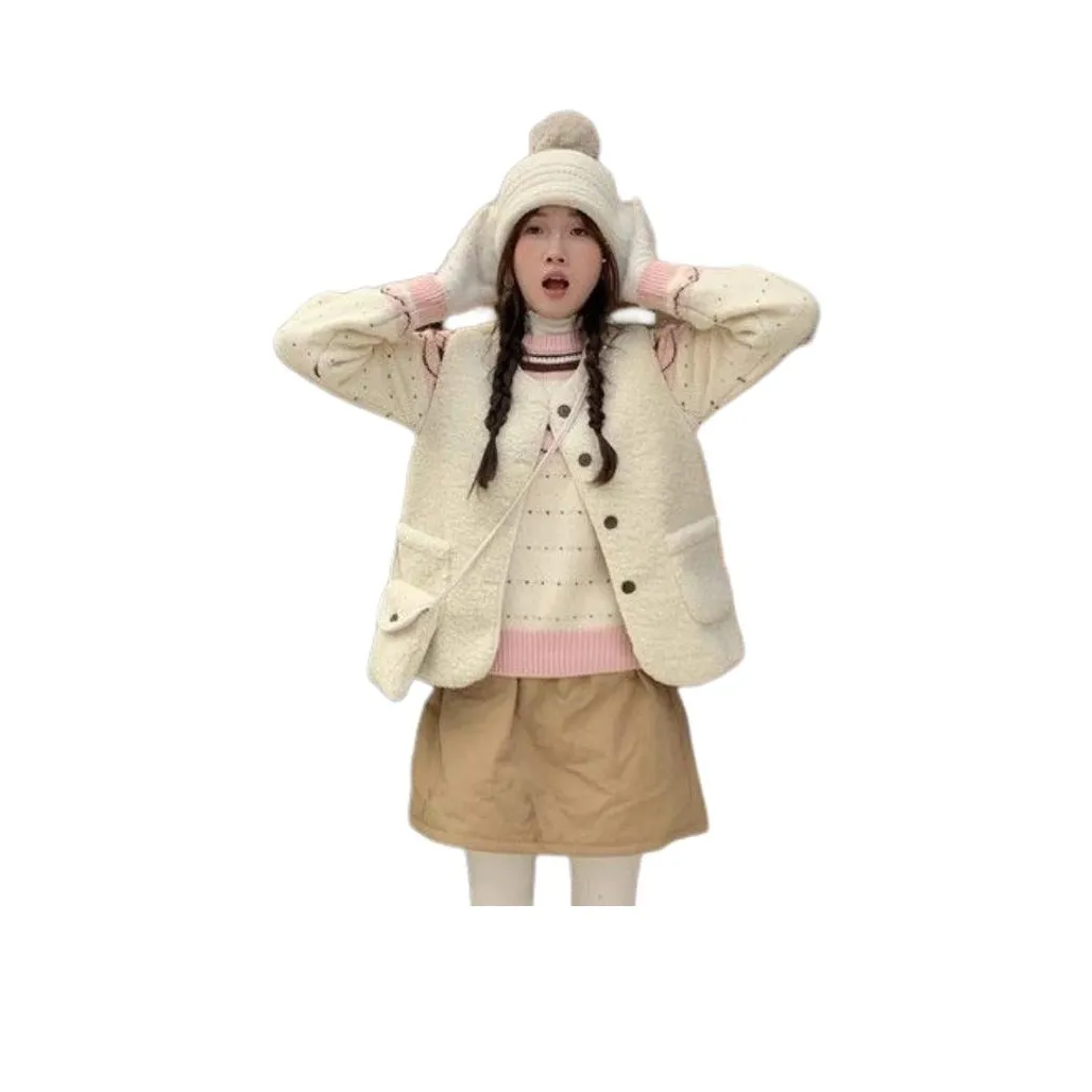 MDEHT Экрю Женские Жилеты