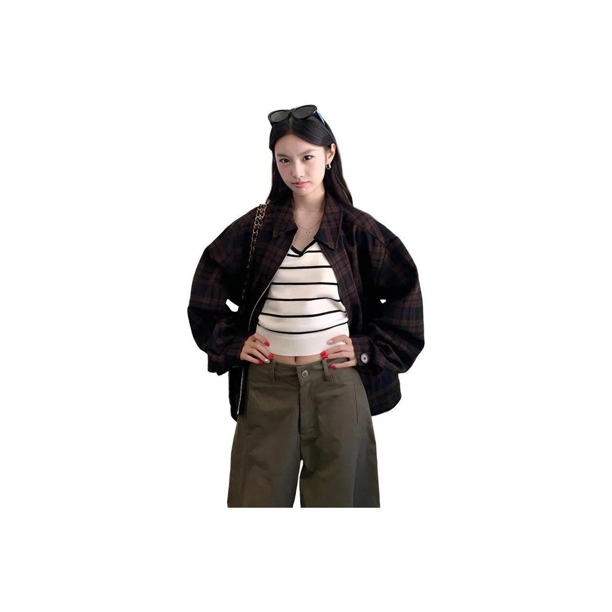 EIDOLON GRAIN Коричневый Кофейный Черный Клетка Женские Куртки