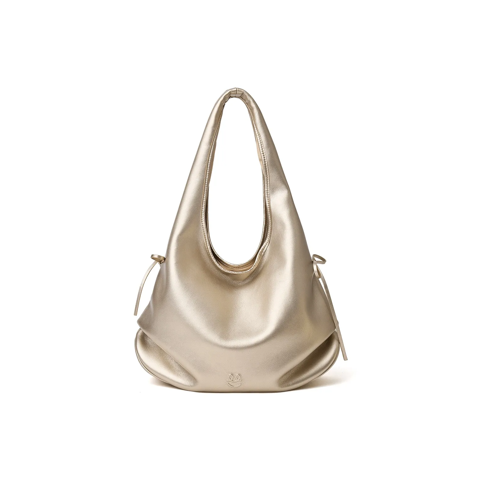 Omentar Сумка через плечо из коровьей кожи стандартная женская шампанское золото классический черный