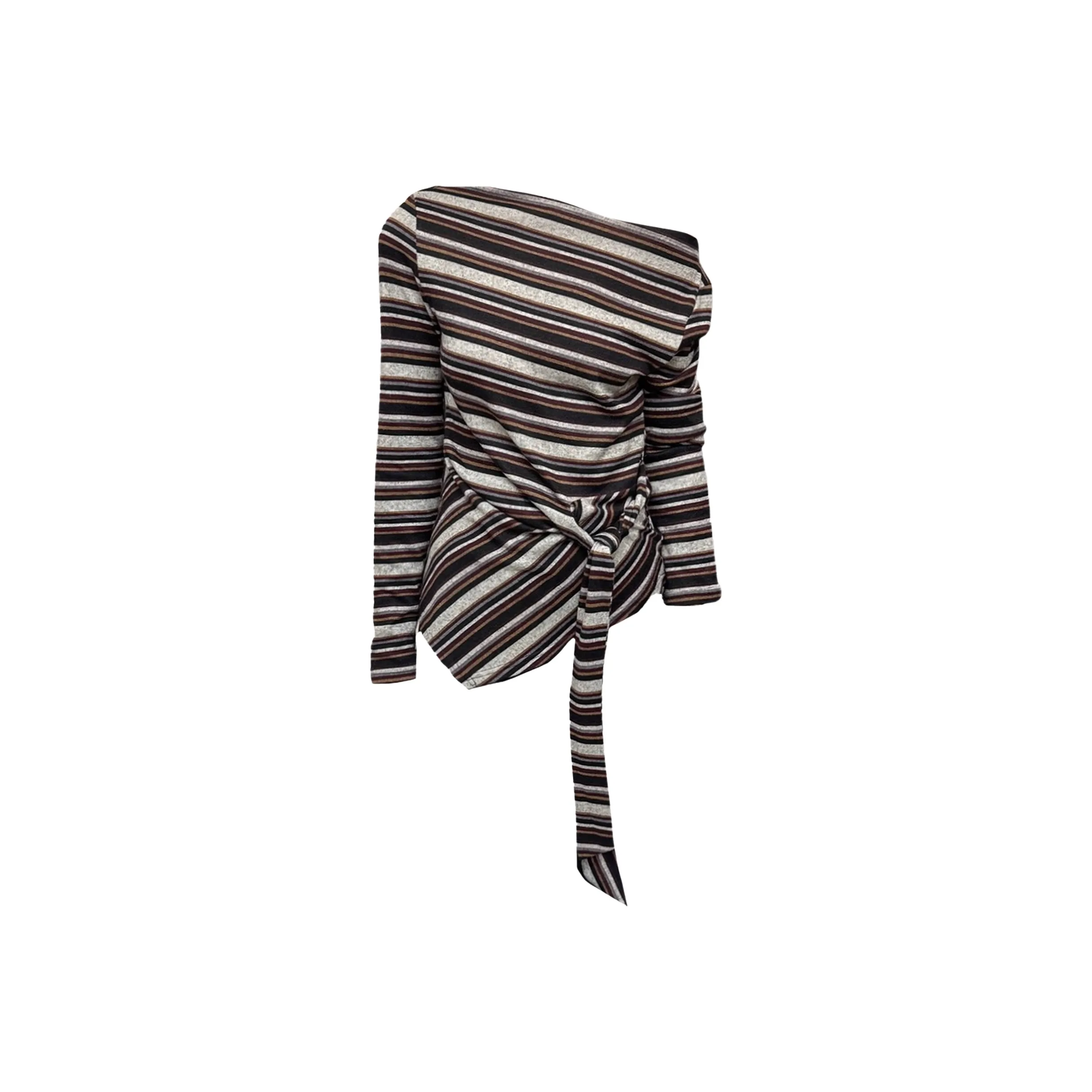 Aghr Полосатый Топ Женские T-рубашки