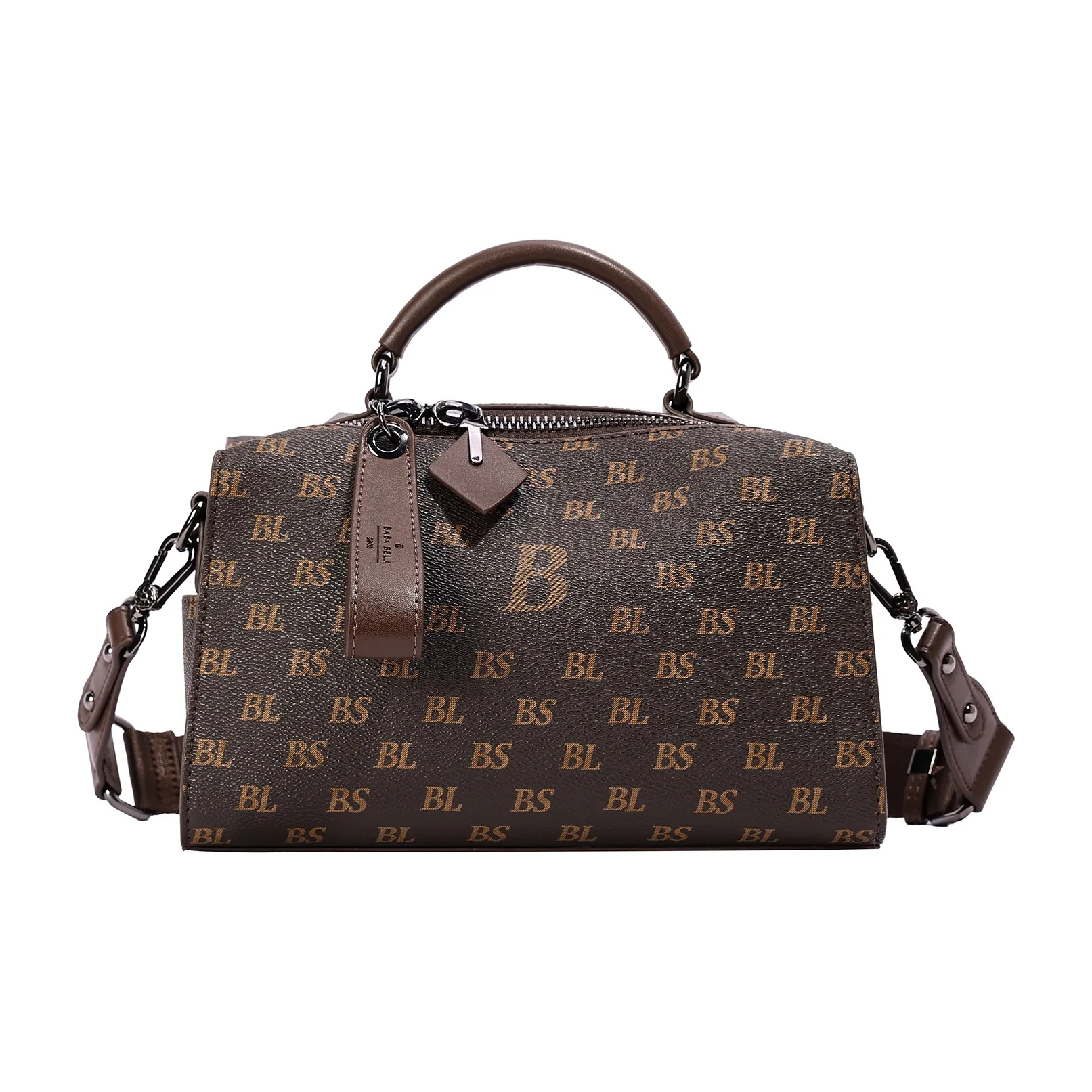 BASA BELA PVC Бостон Сумка Сумка через плечо Сумка на плечо Маленькая сумка Женская Коричневая