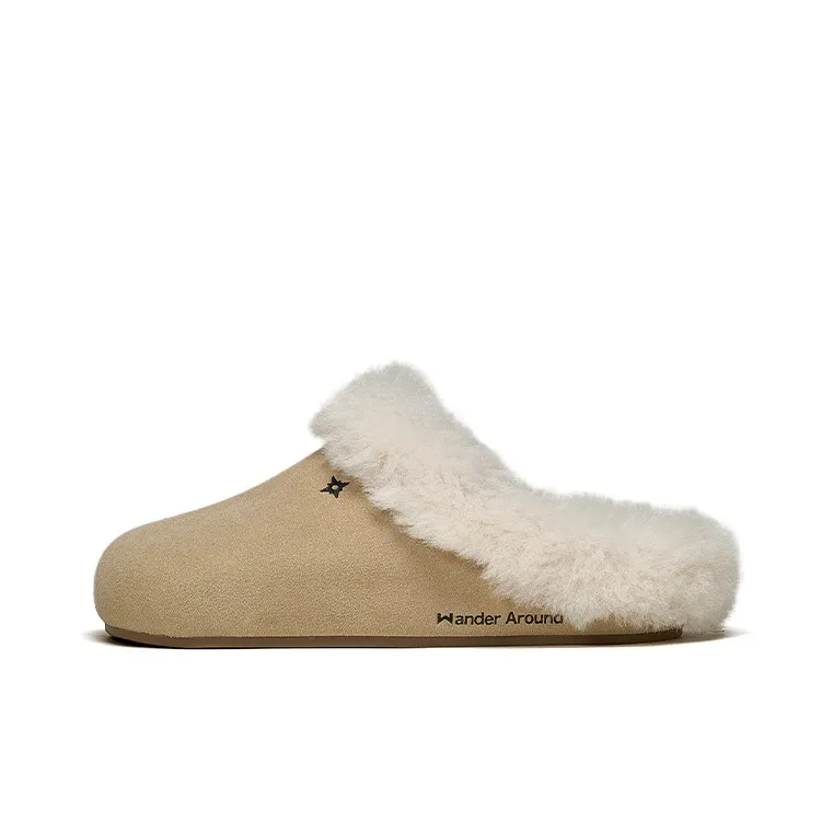 WANDER AROUND Резиновый Мягкий Подошва Birkenstock Стиль Обувь Женские Светло-Коричневый Vintage Casual Бобовый Сумка Тапочки