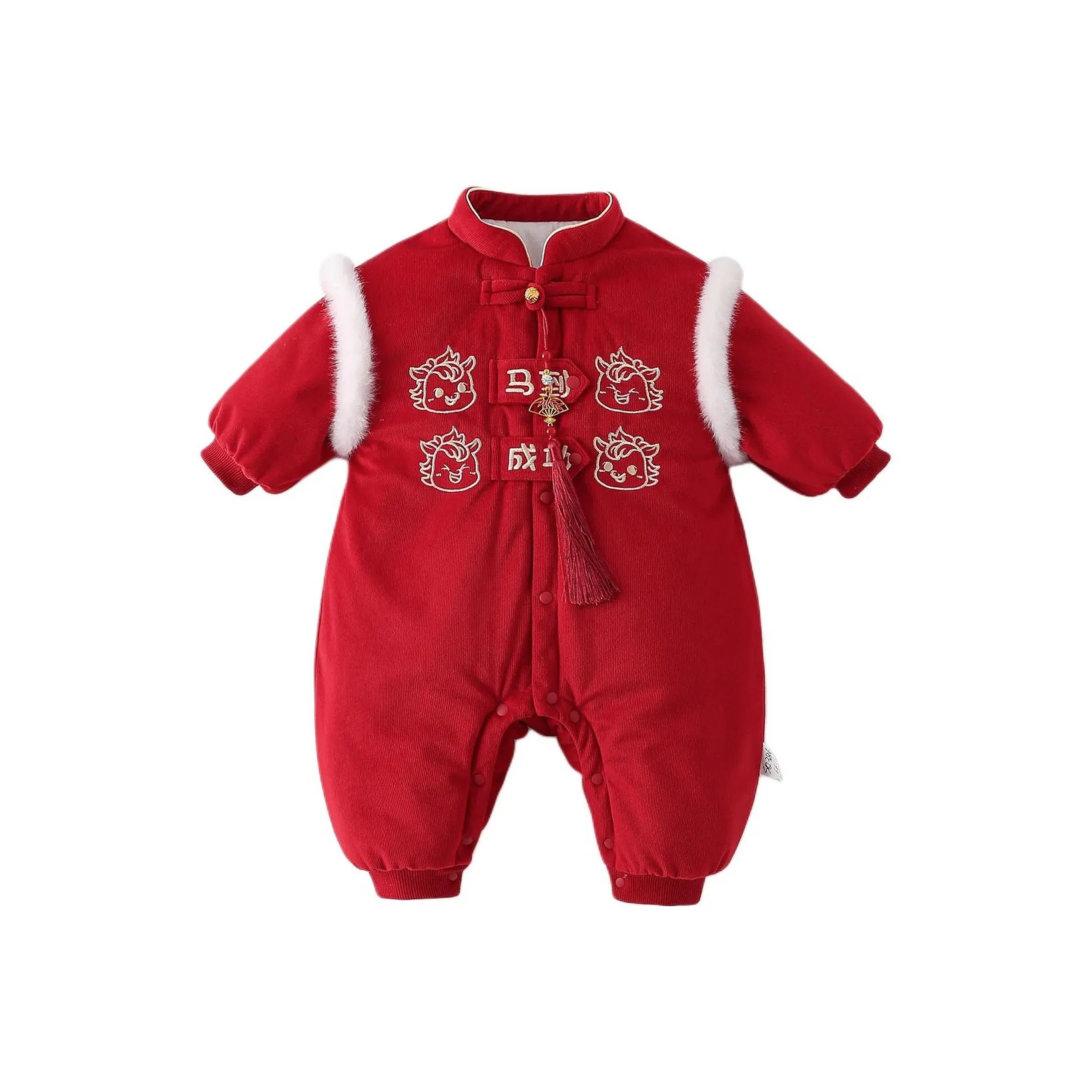 XiaoJinBu Красный Малыш Комбинезоны Ползунки