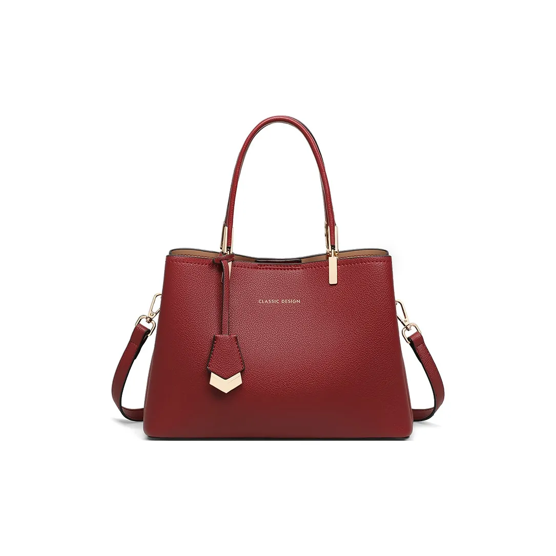 Younger Song Спилок из коровьей кожи с синтетической кожей сумка обычный женский красный