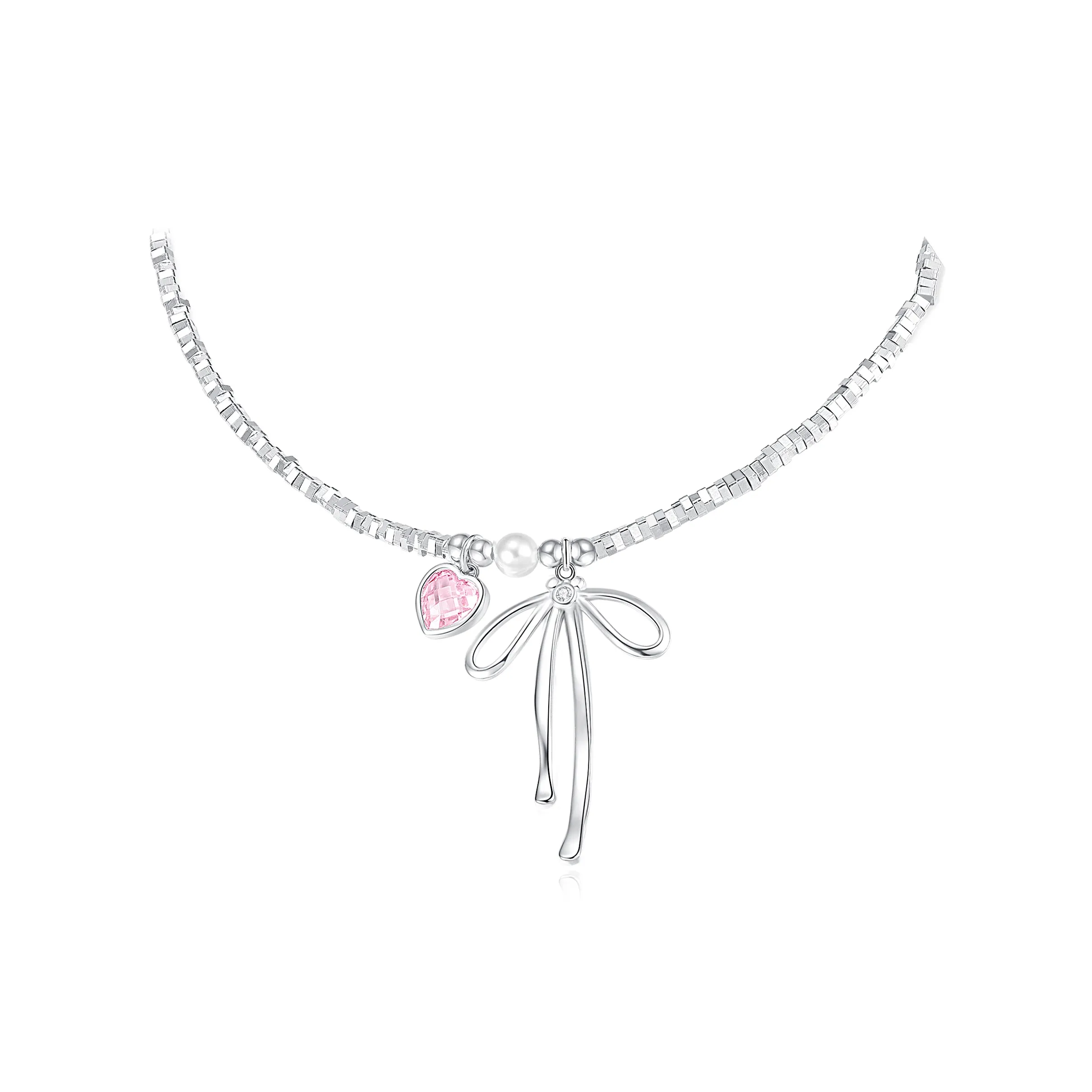 Disney Медный покрытие из белого золота ожерелья женские серебряный розовый