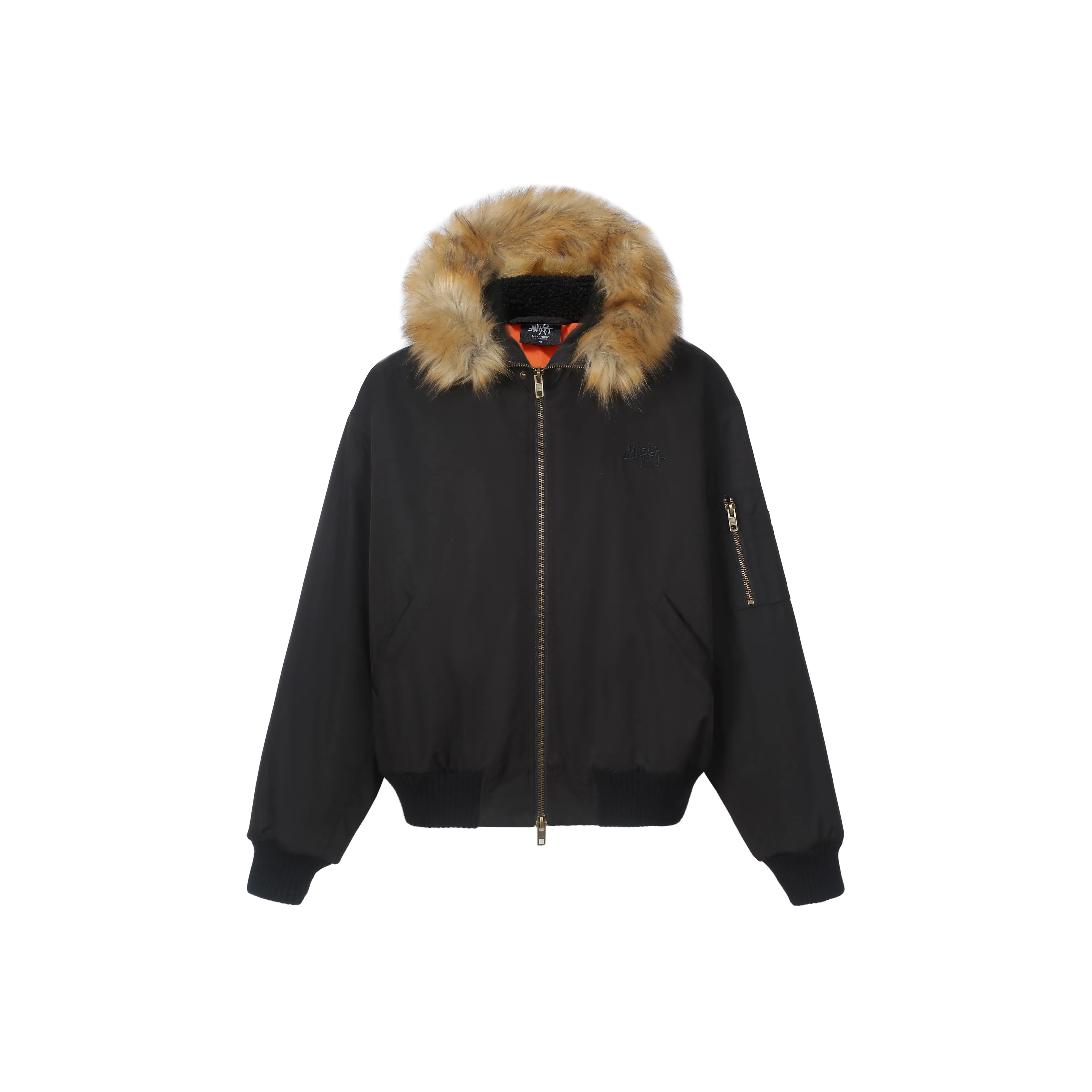 Makemore Черный флис с подкладкой унисекс куртки